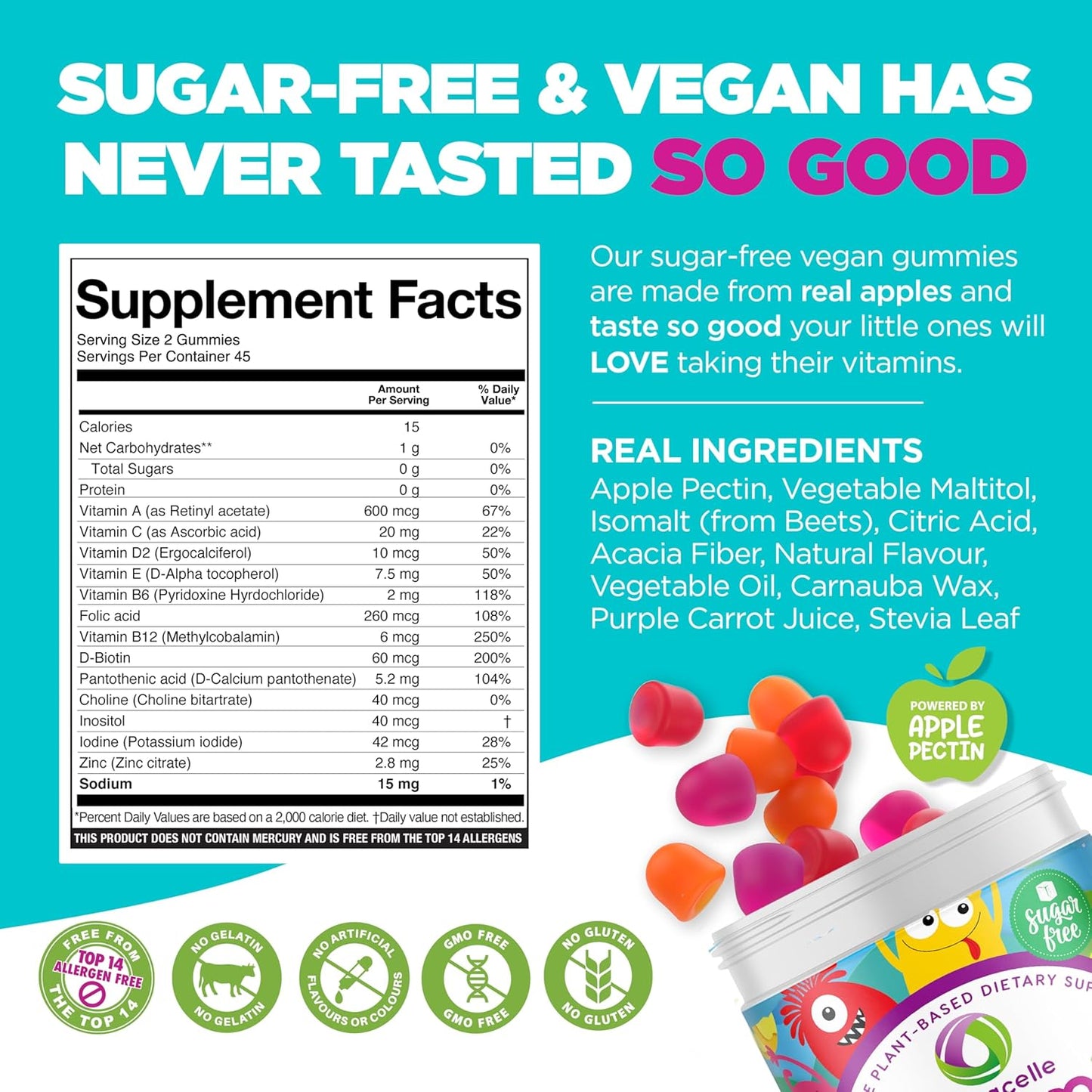 Nutracelle NUTRAMIN Sugar-Free Multivitamins for Kids - 90 Count