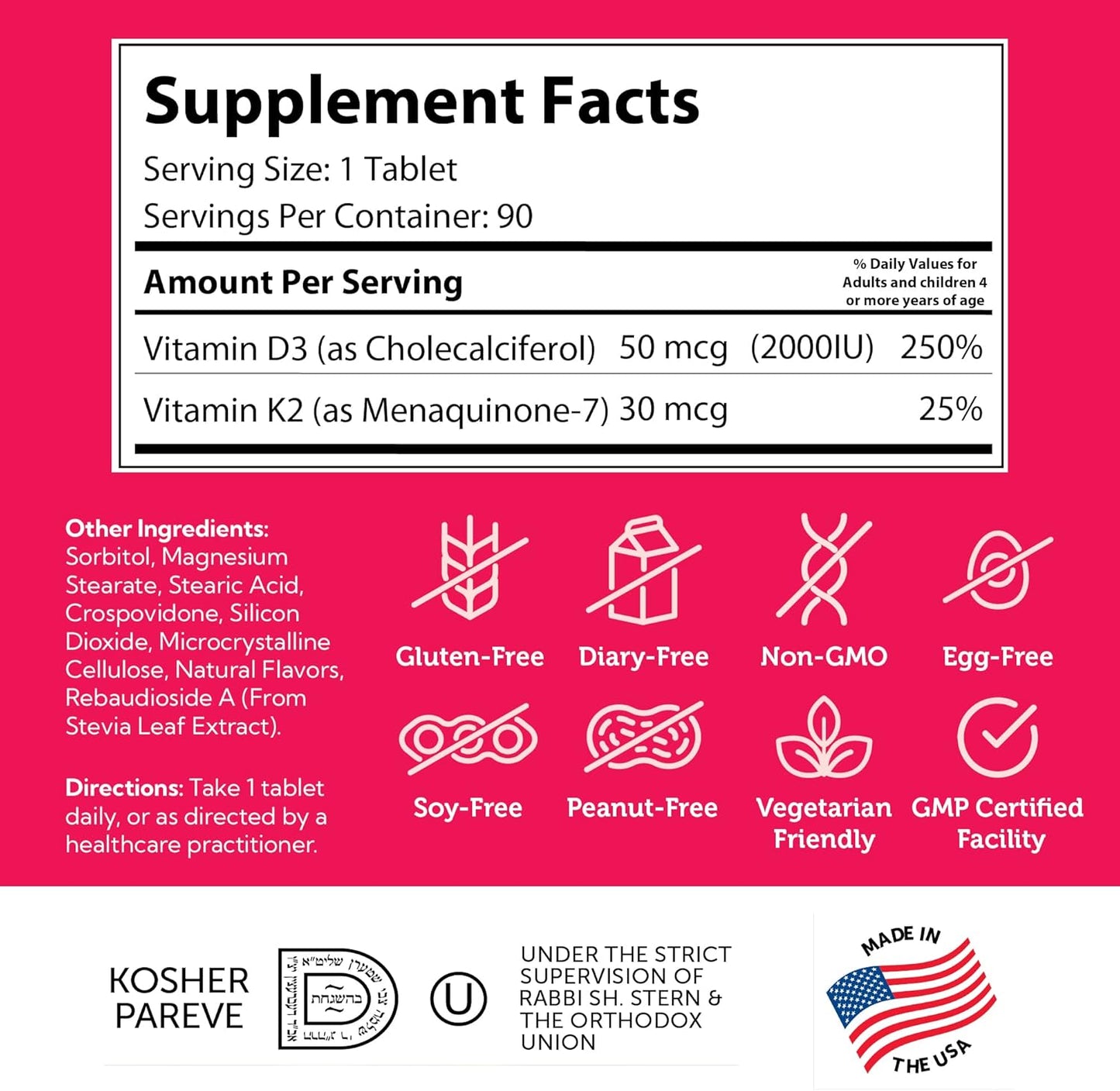 Zahler - Junior Vitamin D3 + K2 Chewable 90 Tablets