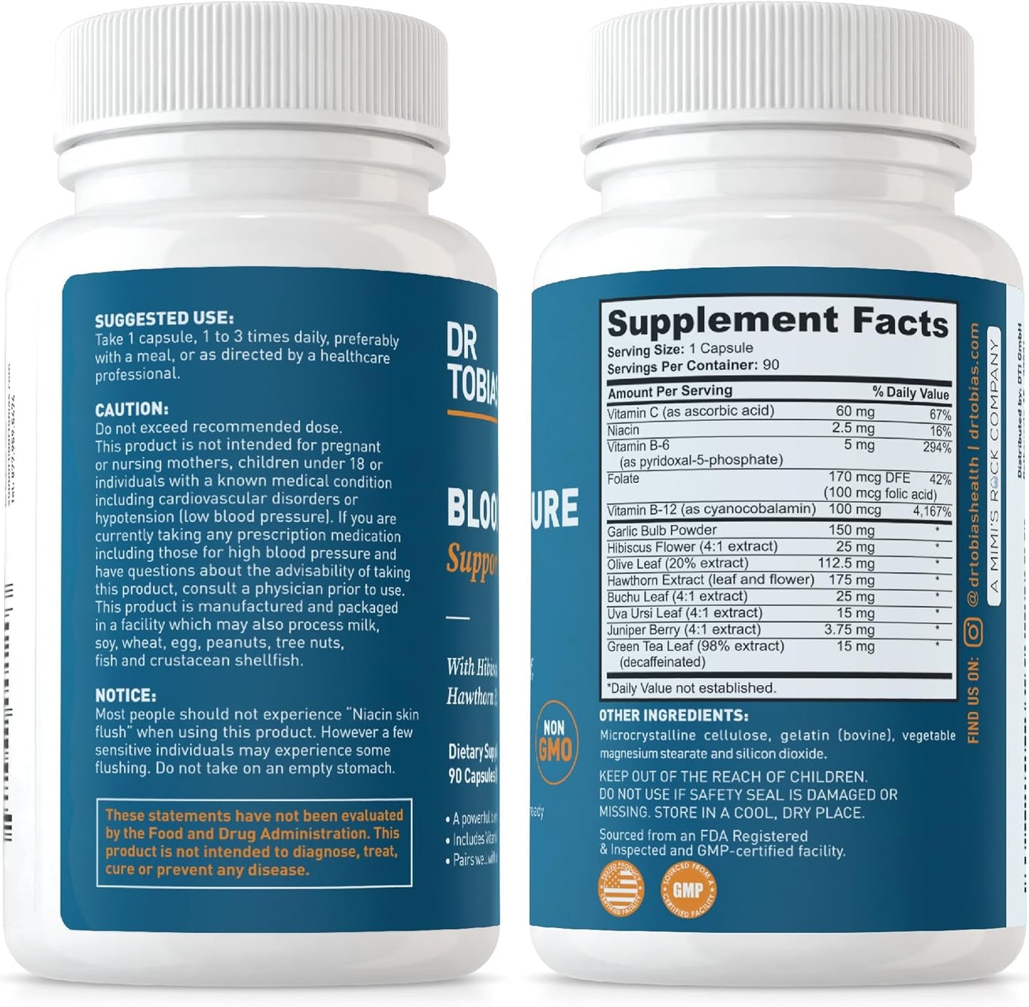 Dr. Tobias Blood Pressure Support Supplement 90 Capsules