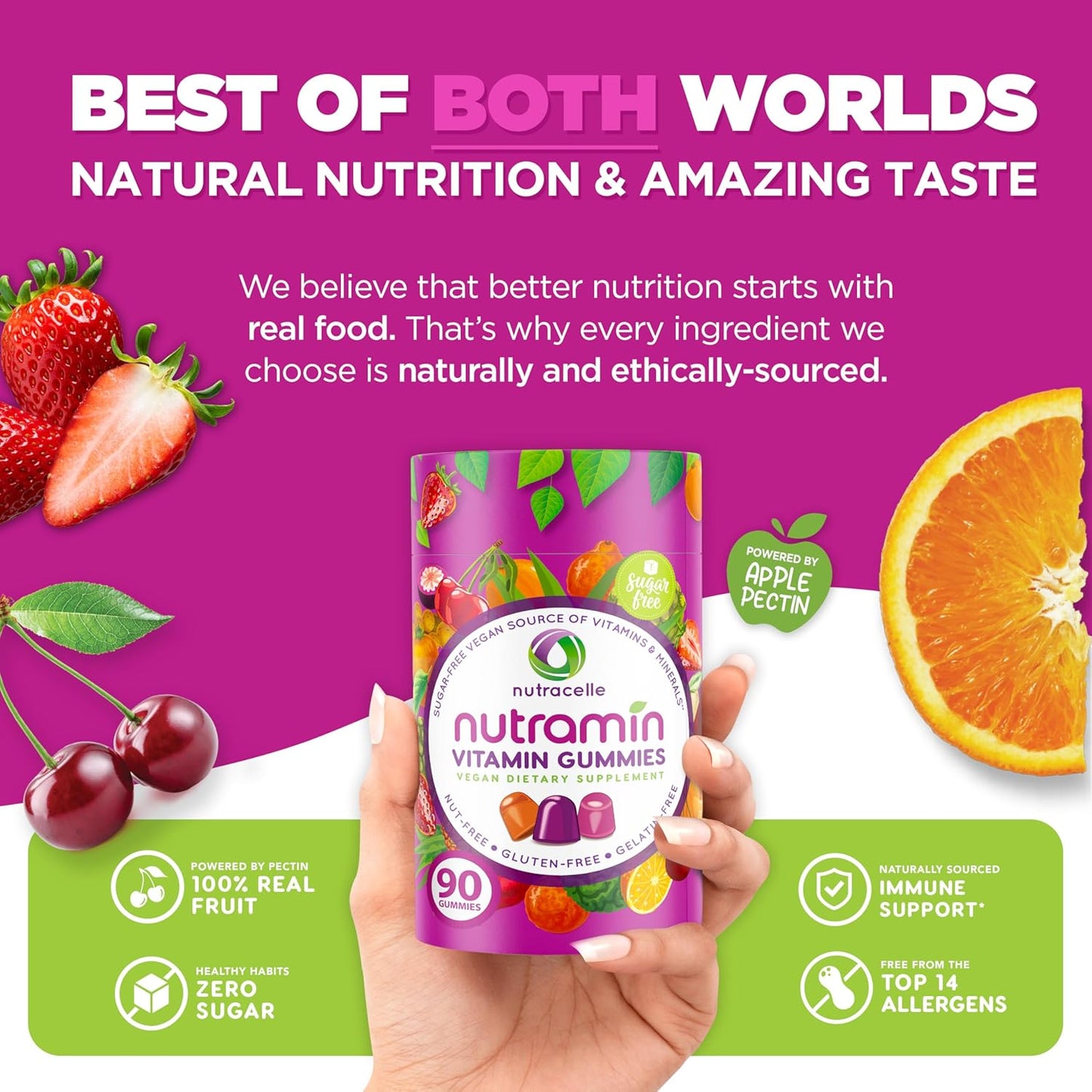 NUTRAMIN Daily Vegan Keto Multivitamin Gummies - 90 Count