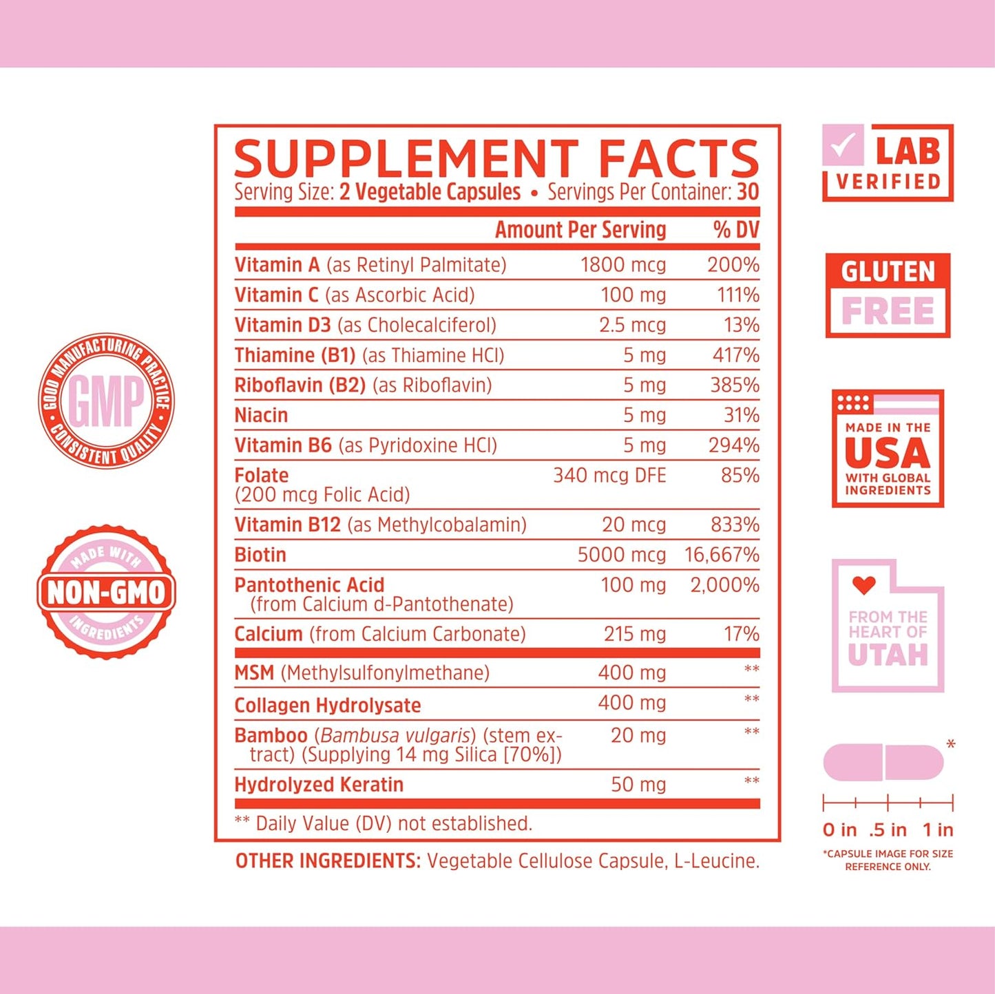 Zhou Hairfluence, Hair Growth Supplement with Biotin 60 Veg Caps