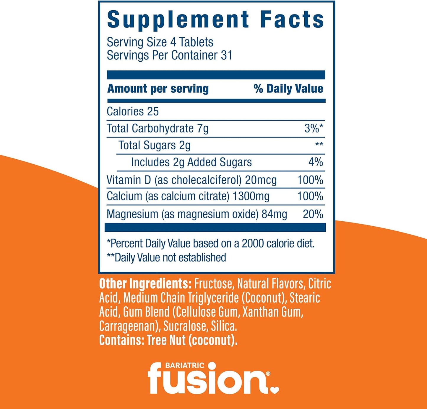 Bariatric Fusion Calcium Citrate Chewable Tablet - 124 Count