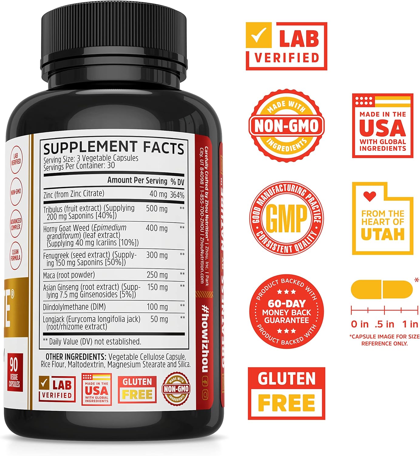 Zhou Boost Elite, Formulated to Increase Stamina 90 Veggie Caps