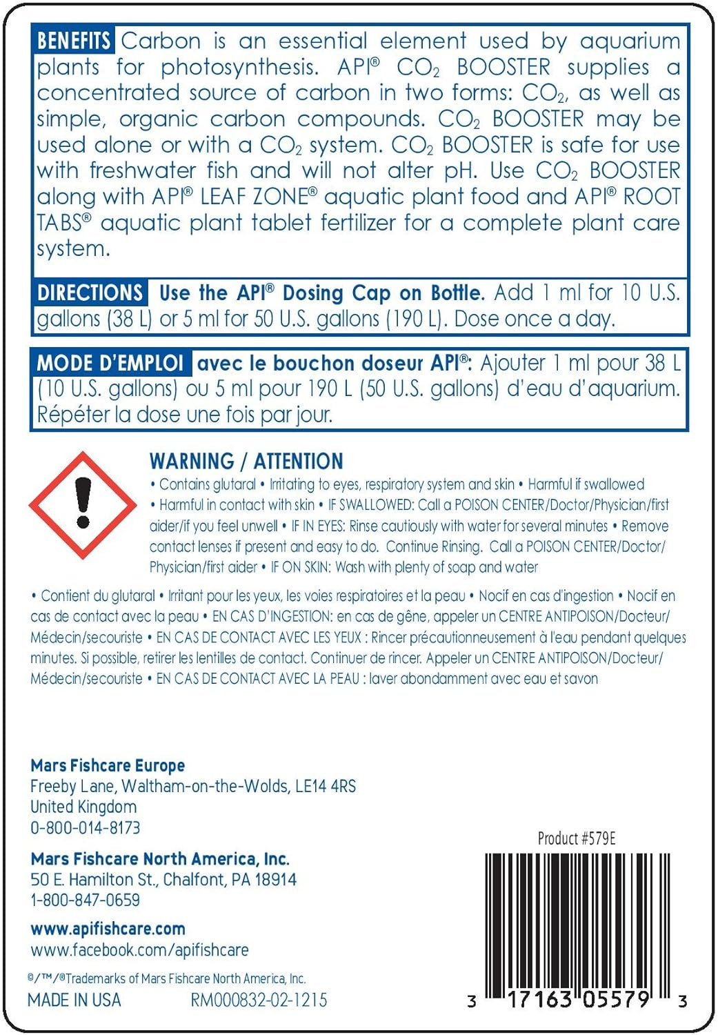 API Co2 Booster Freshwater Aquarium Plant Treatment 16 oz Bottle, Brown