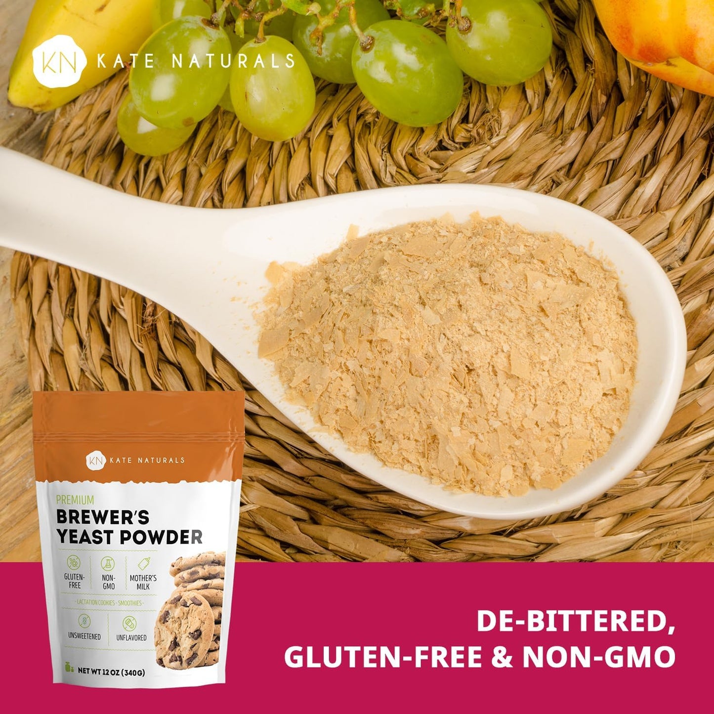 Kate Naturals Brewers Yeast Powder -12 oz