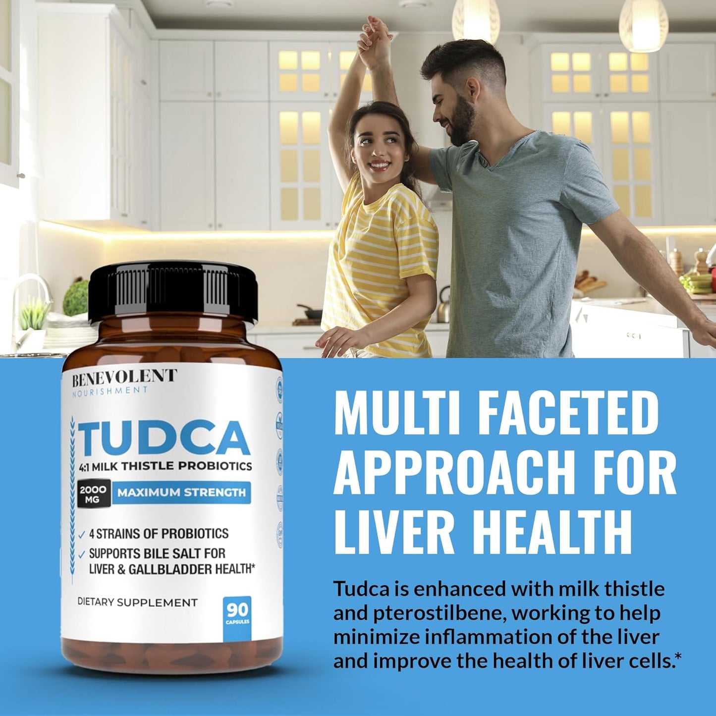 2000mg TUDCA Bile Salts Supplement Complex - 90 capsules