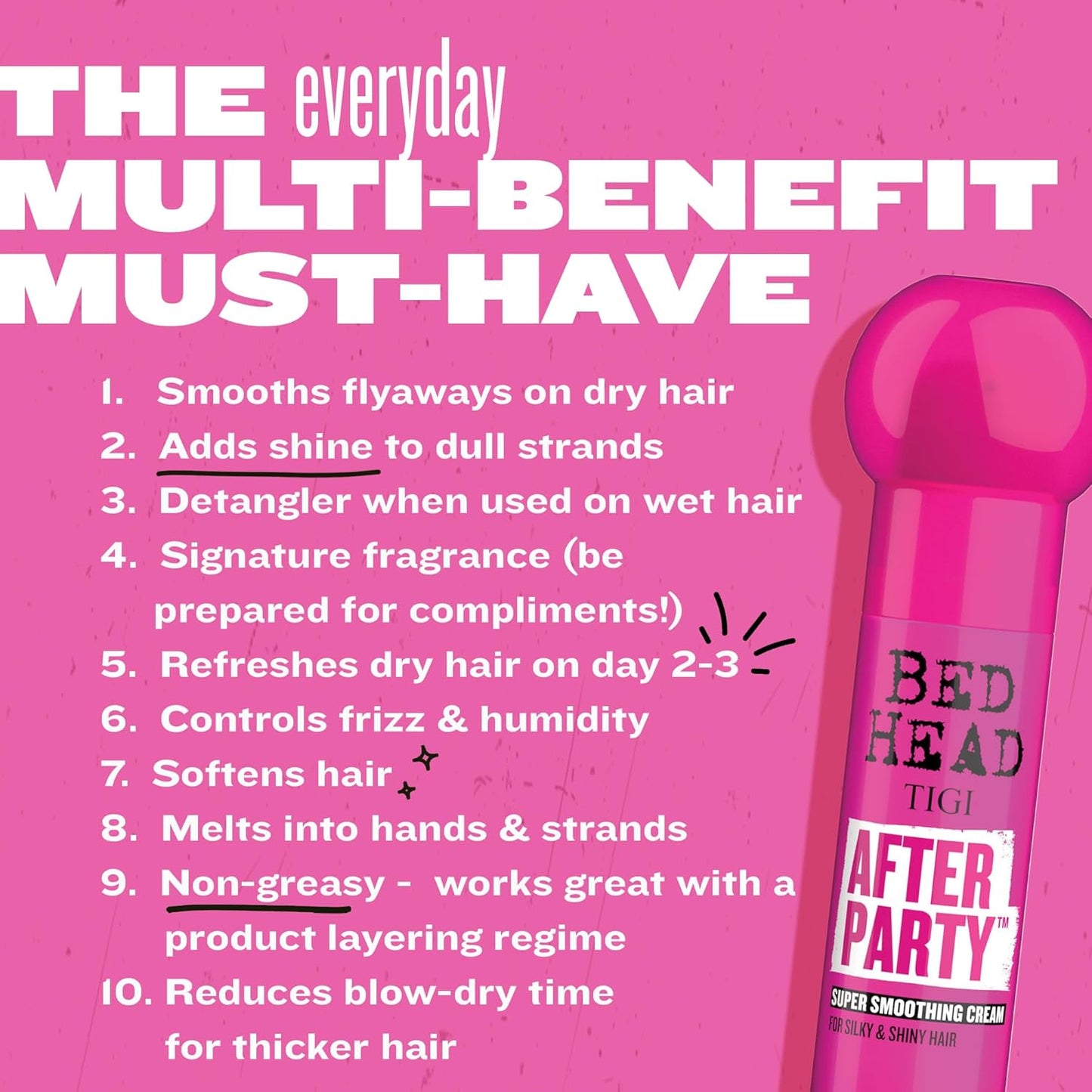 TIGI Bed Head After Party Smoothing Cream 2-Pack - 3.38 Oz Ea