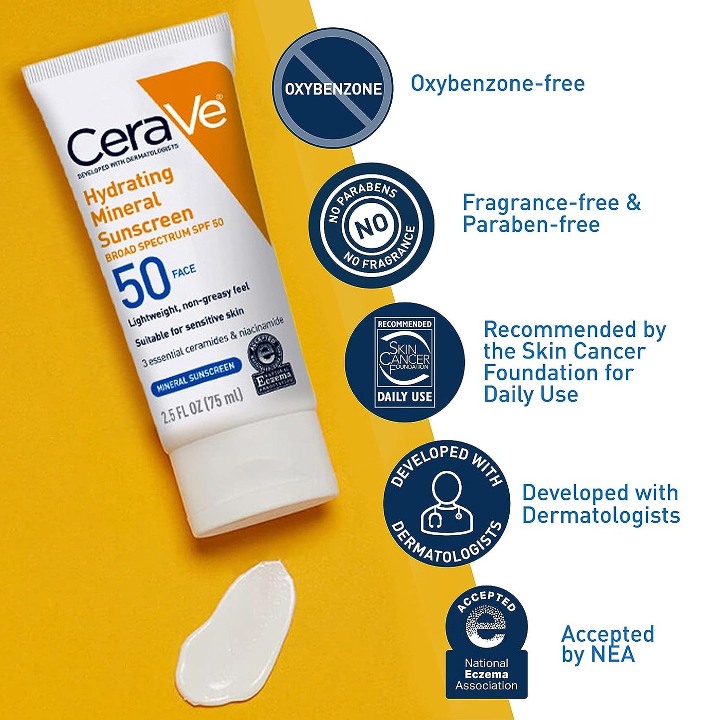 CeraVe Mineral Sunscreen Face Sunscreen with Zinc Oxide & Titanium Dioxide