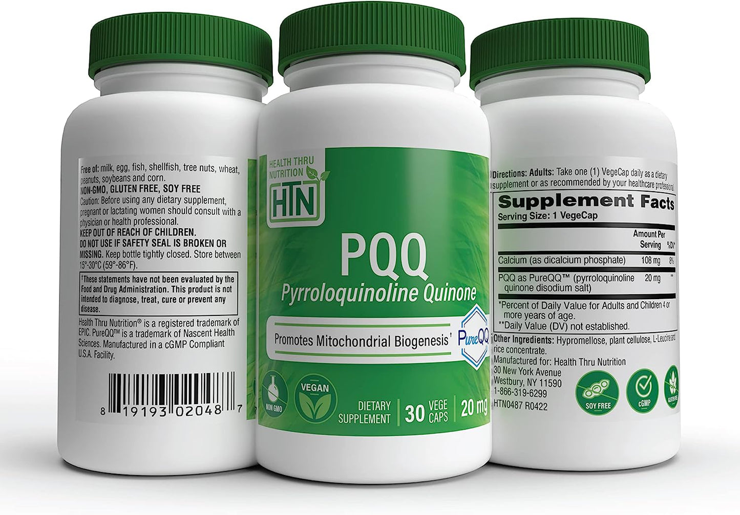 PQQ 20mg (Pyrroloquinoline Quinone) 30 vegecaps