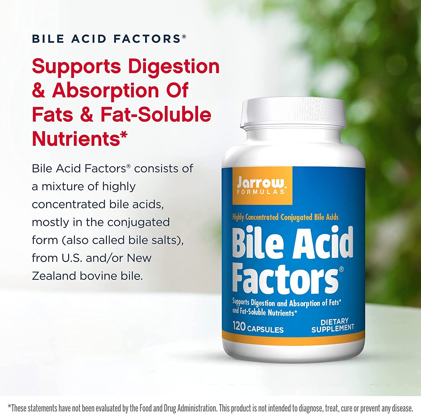 Jarrow Formulas High Potency Bile Acid Factors Formula 120 Count