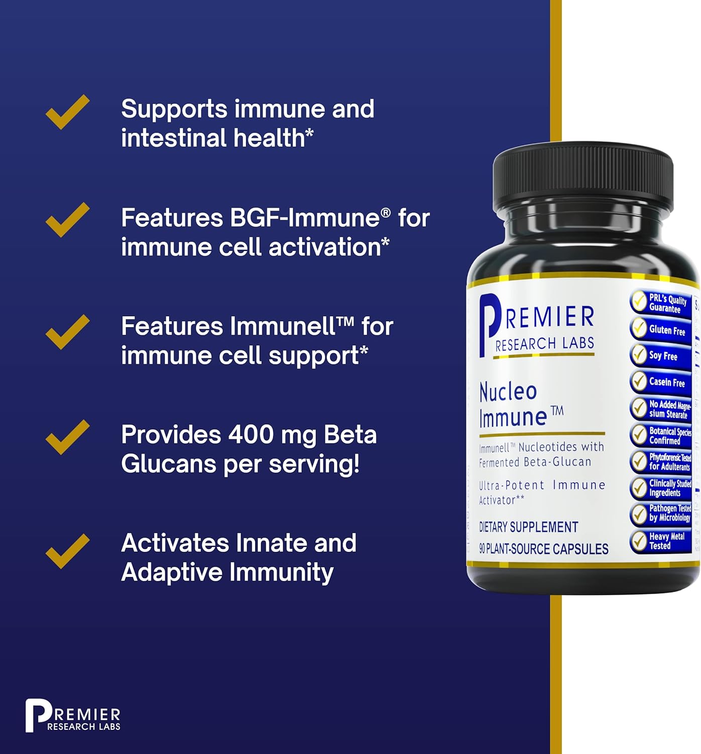 Premier Research Labs Nucleo Immune - Beta Glucan Supplements - 90 Capsules
