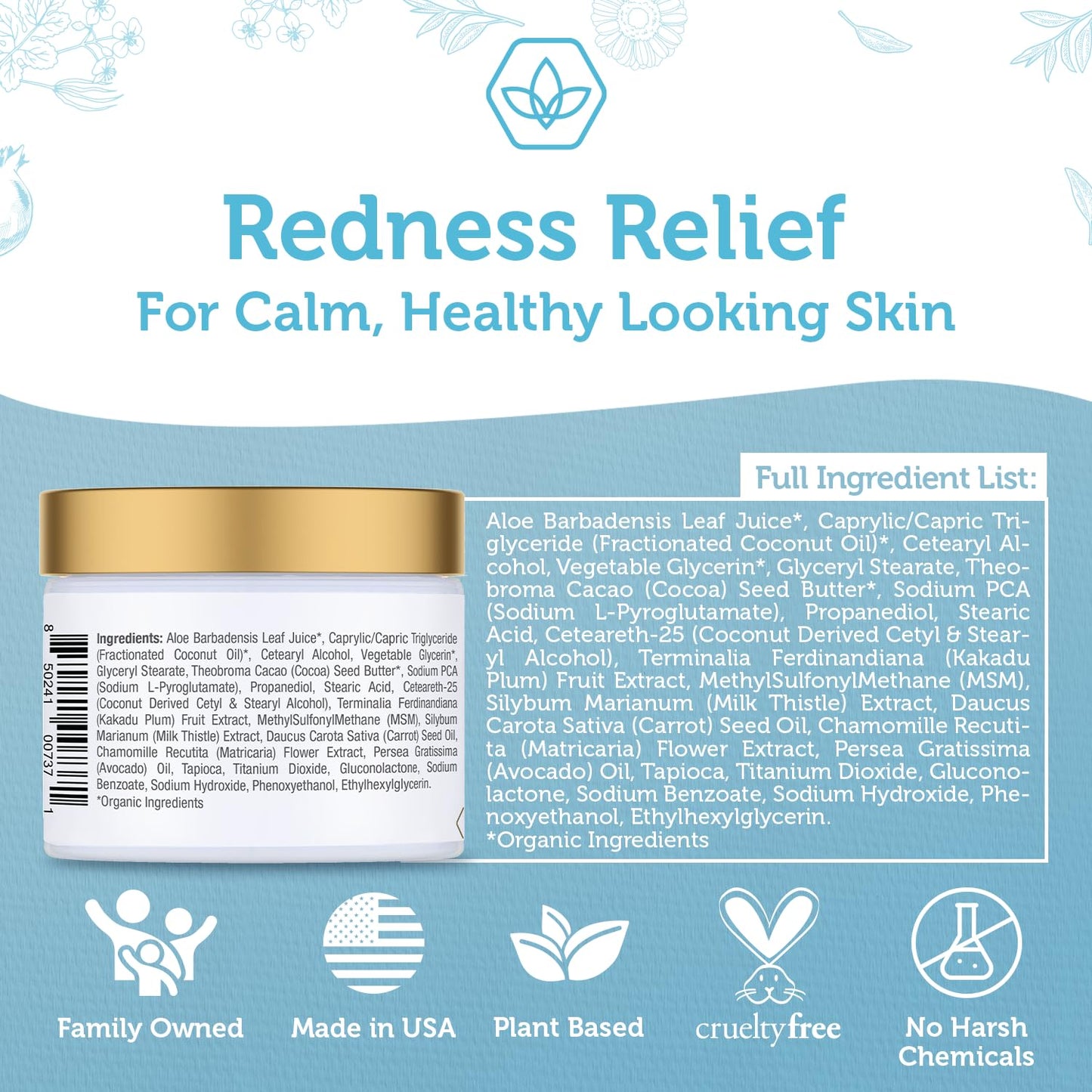 Era Organics Rosacea Relief Cream Soothing Face Moisturizer