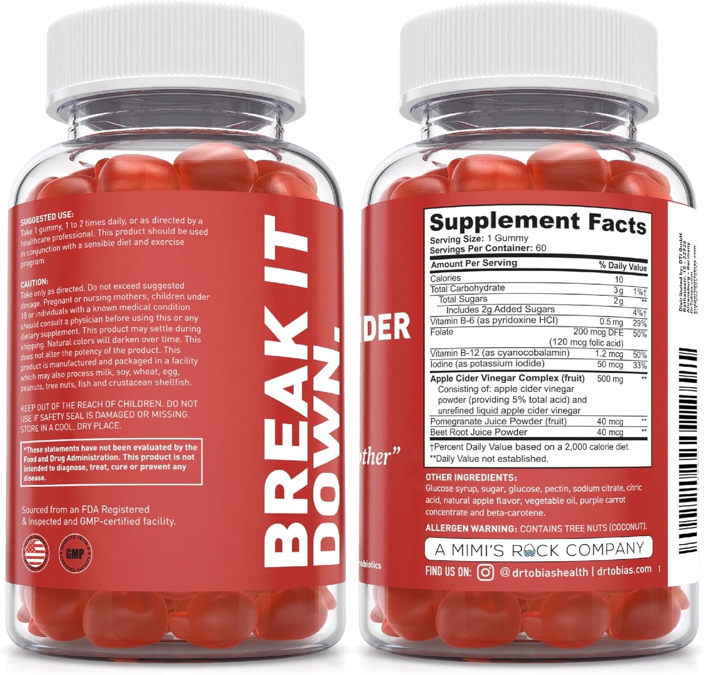 Dr. Tobias Apple Cider Vinegar 60 Gummies