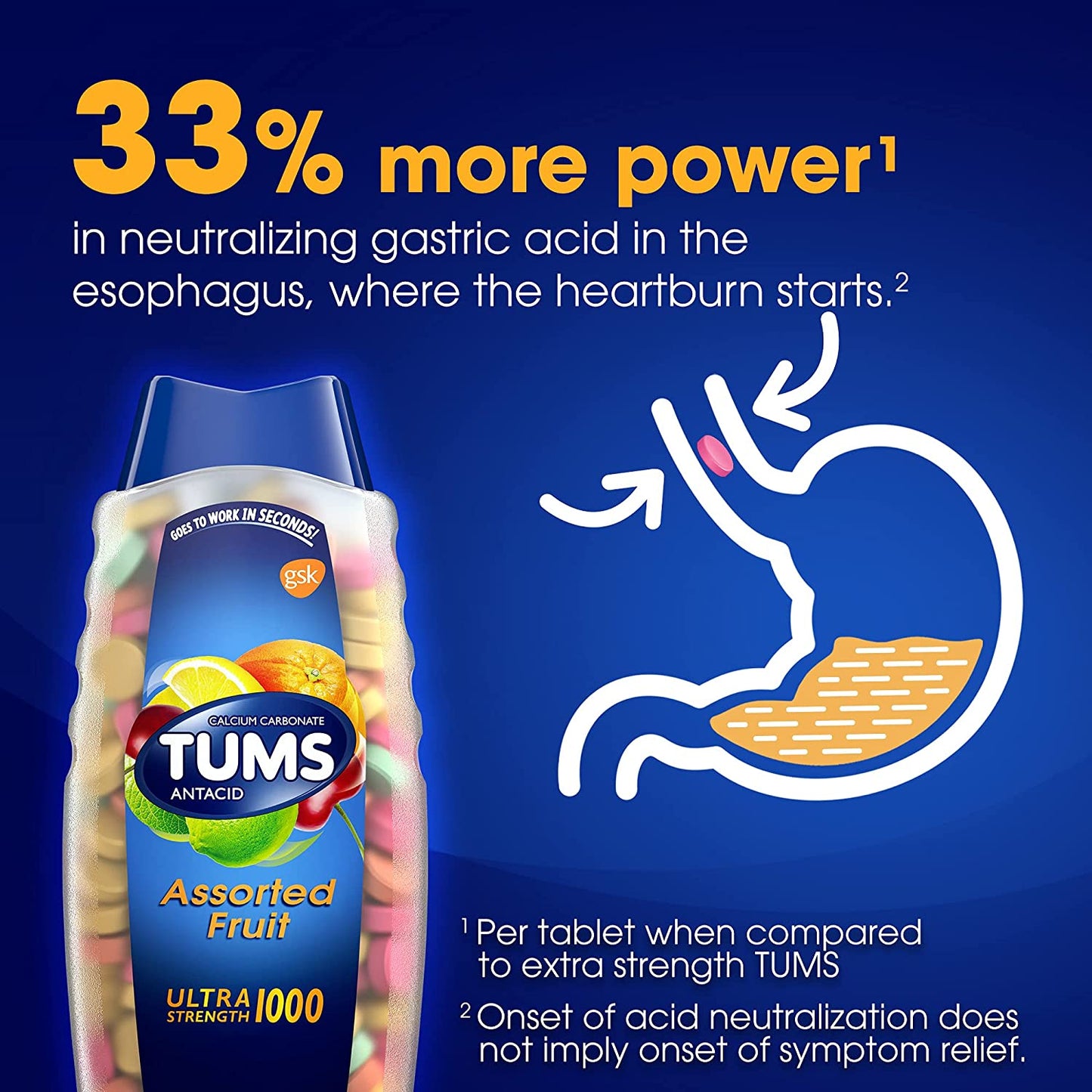 TUMS Ultra Strength Antacid Tablets for Chewable Assorted Fruit - 160 Count