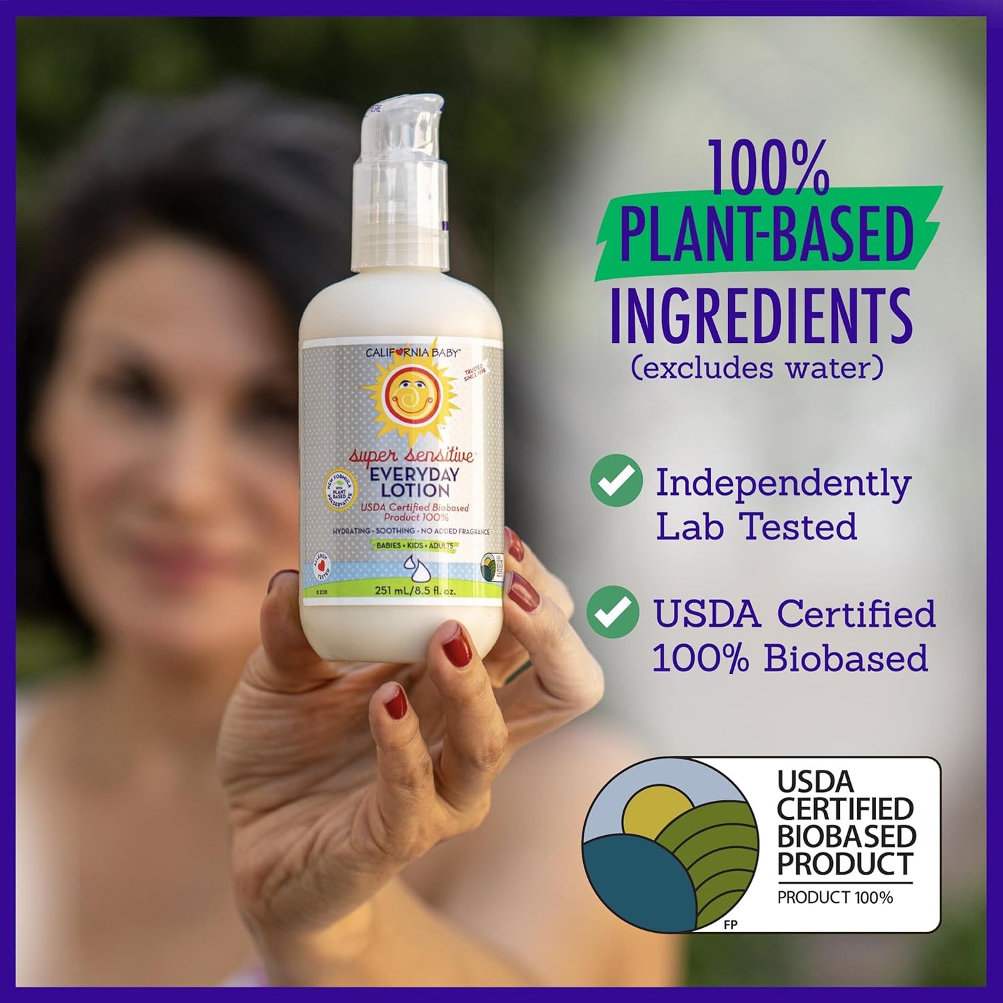 California Baby Super Sensitive Unscented Lotion 100% Plant-Based Moisturizer 8.5 oz