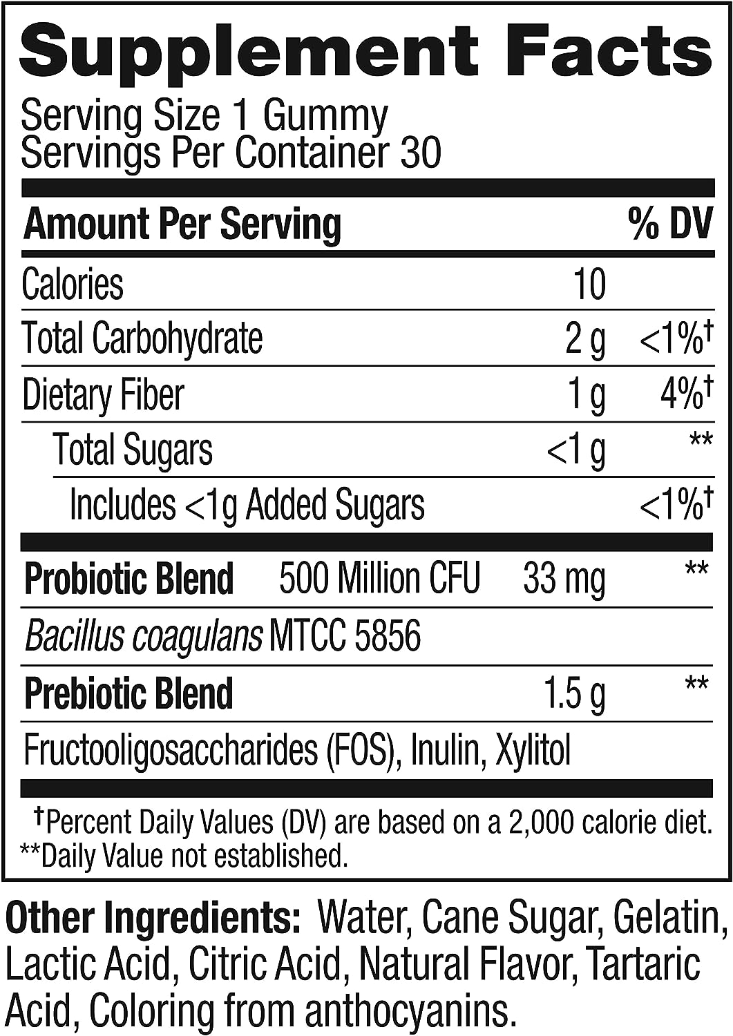 OLLY Probiotic + Prebiotic Gummy, Men and Women,- 30 Count
