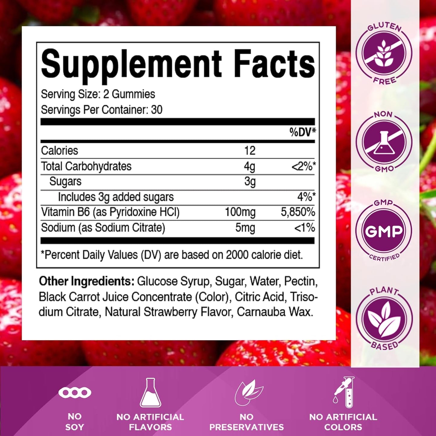 Vitamatic Vitamin B6 100mg - Berry Flavor - 60 Gummies