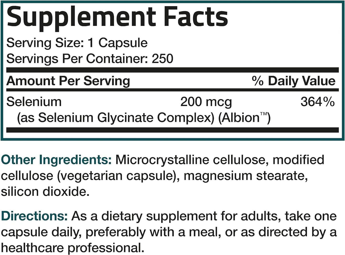 Bronson Selenium Superior Absorption, 250 Vegetarian Capsules