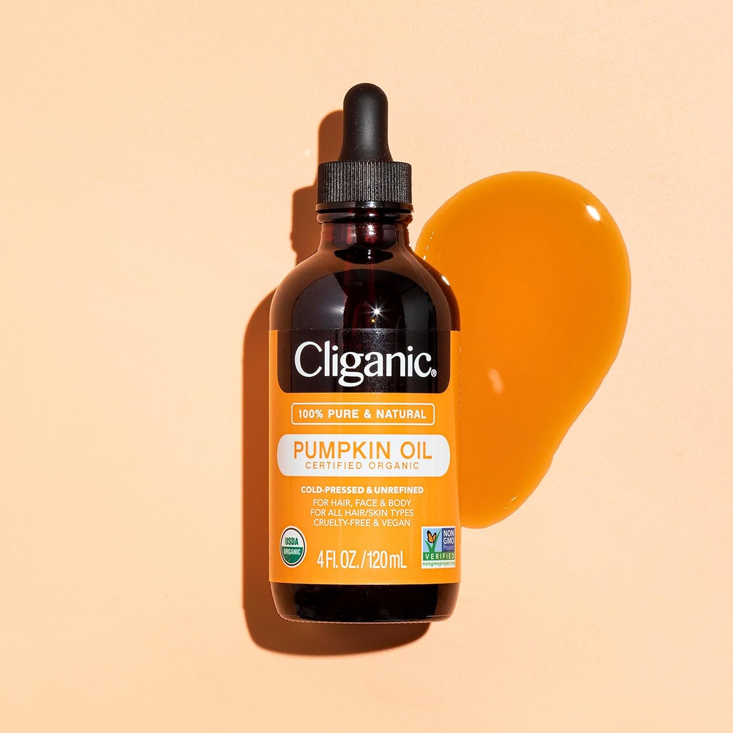 Cliganic Organic Pumpkin Seed Oil, 100% Pure - For Face & Hair