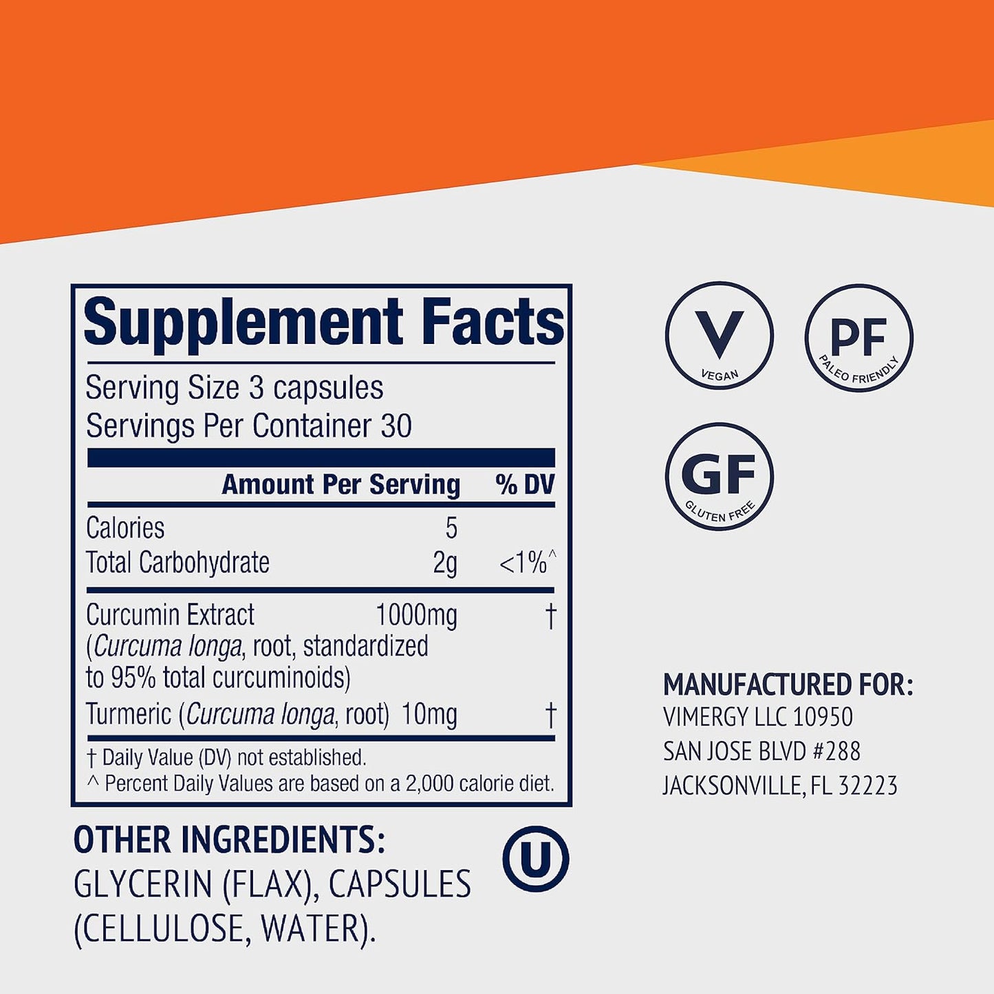 Vimergy Curcumin with Turmeric, 90 capsules