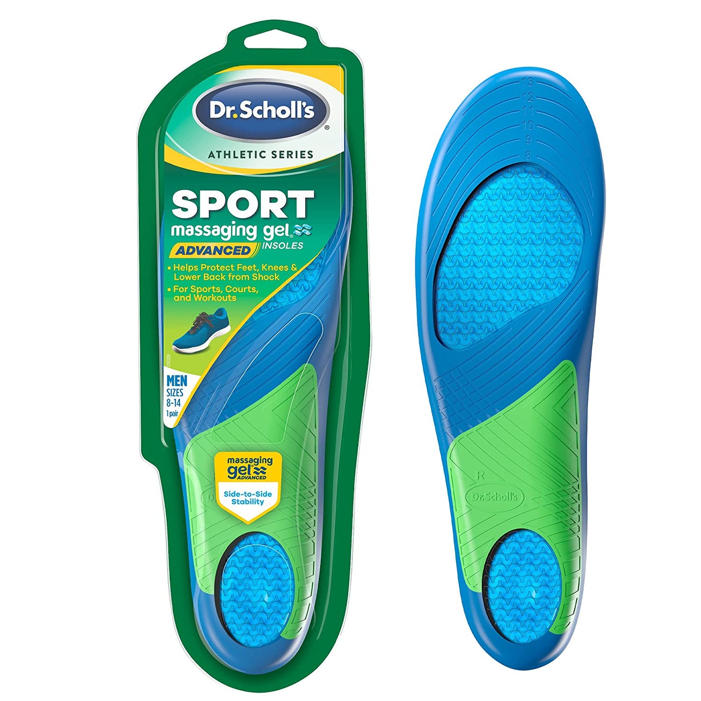 Dr. Scholl's Men's Sport Insoles on Lower Body Joints (8-14) - Pack of 2
