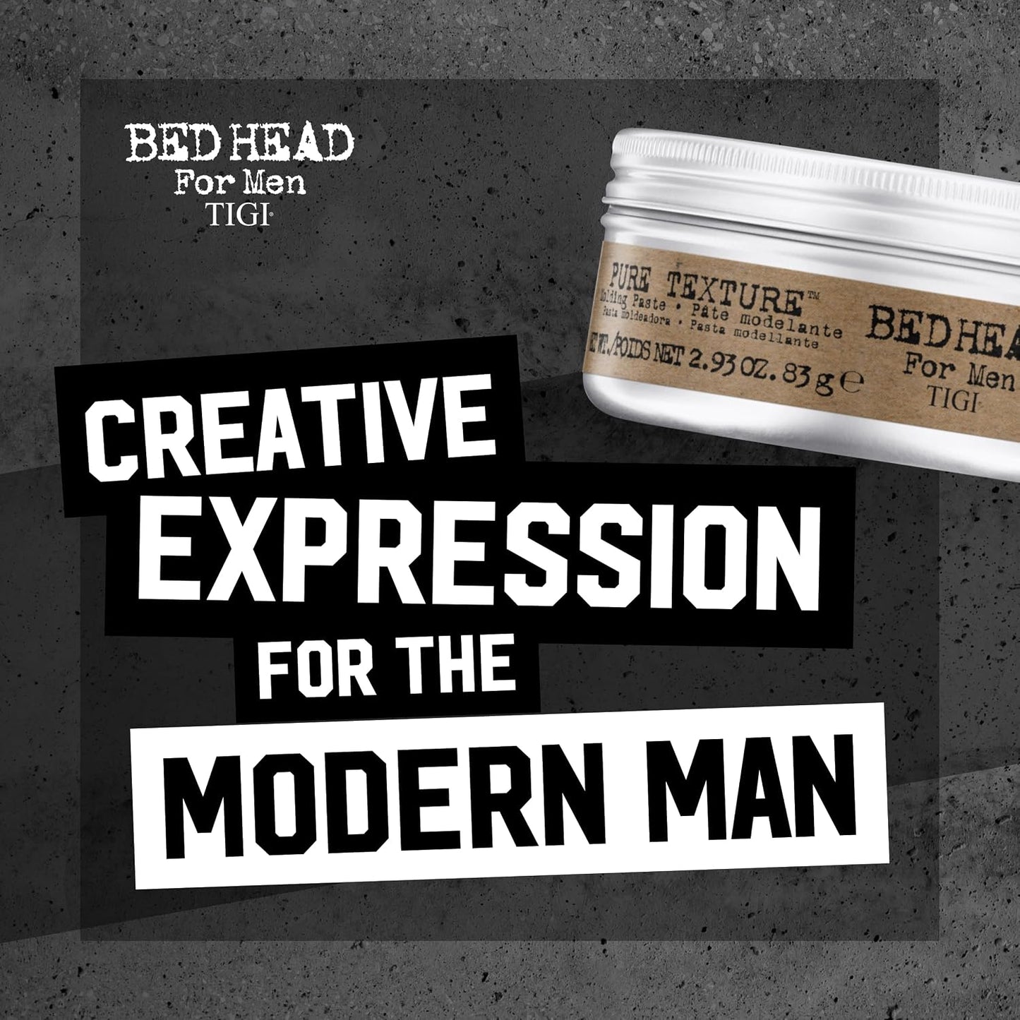 TIGI Bed Head for Men Pure Texture Hair Molding Paste -2.93 oz (2 Pack)
