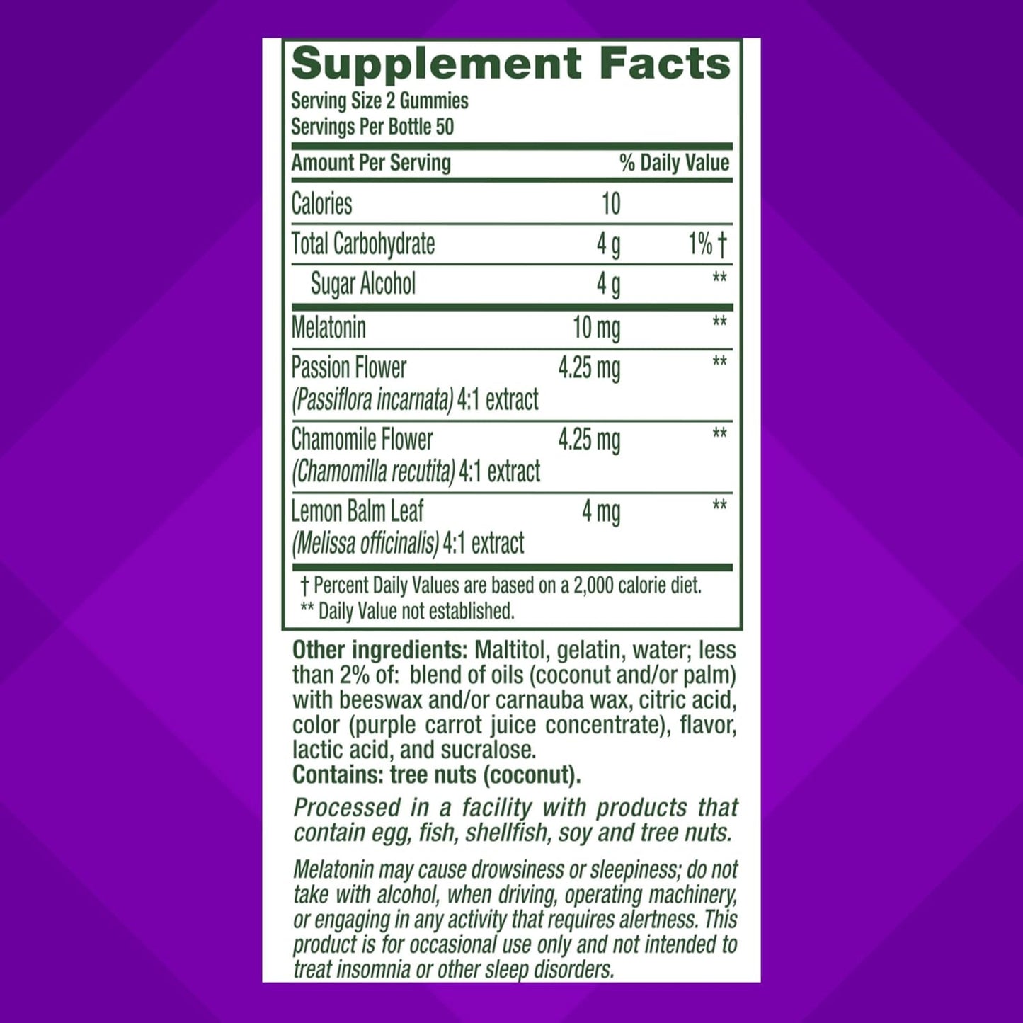 vitafusion Max Strength 10 mg Melatonin Gummies - 100 Count