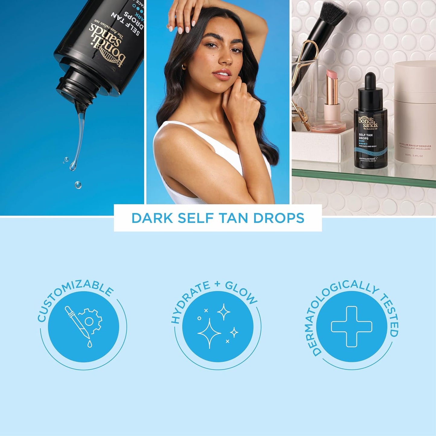 Bondi Sands Hydrating Self Tan Drops 2 Shade Options, 1.01 FL OZ