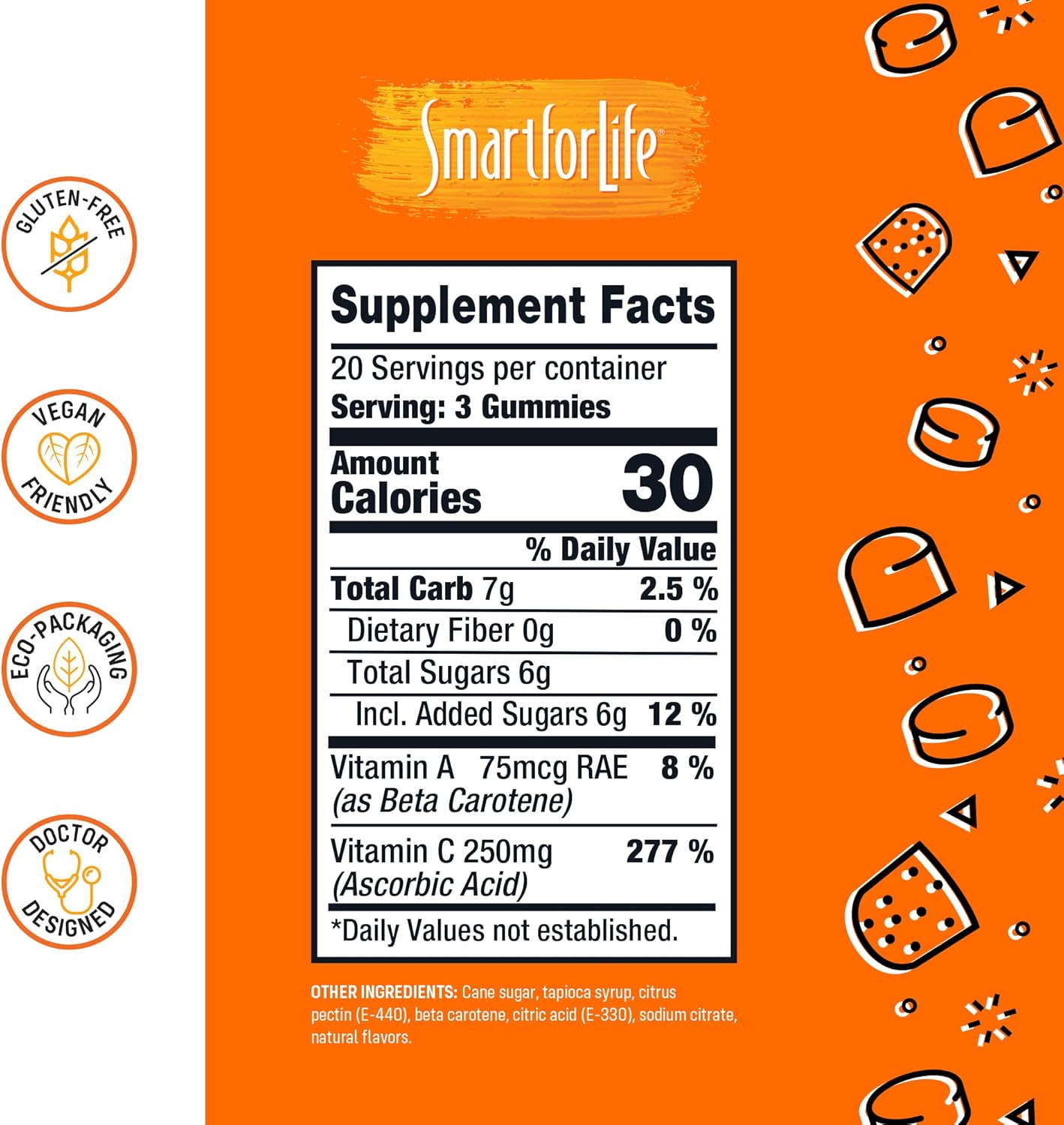 Smart for Life Vitamin C Gummies Natural Orange Flavor - 60 Count