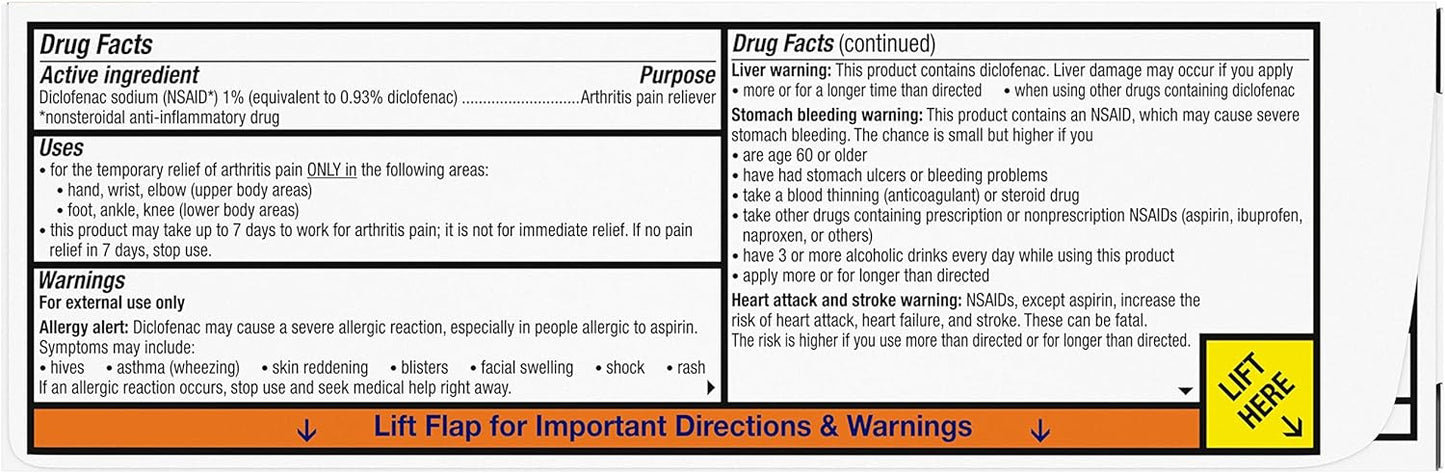 Voltaren Arthritis Pain Gel for Powerful Topical Arthritis Pain Relief, No Prescription Needed - 3.53 Ounce (Pack of 2)