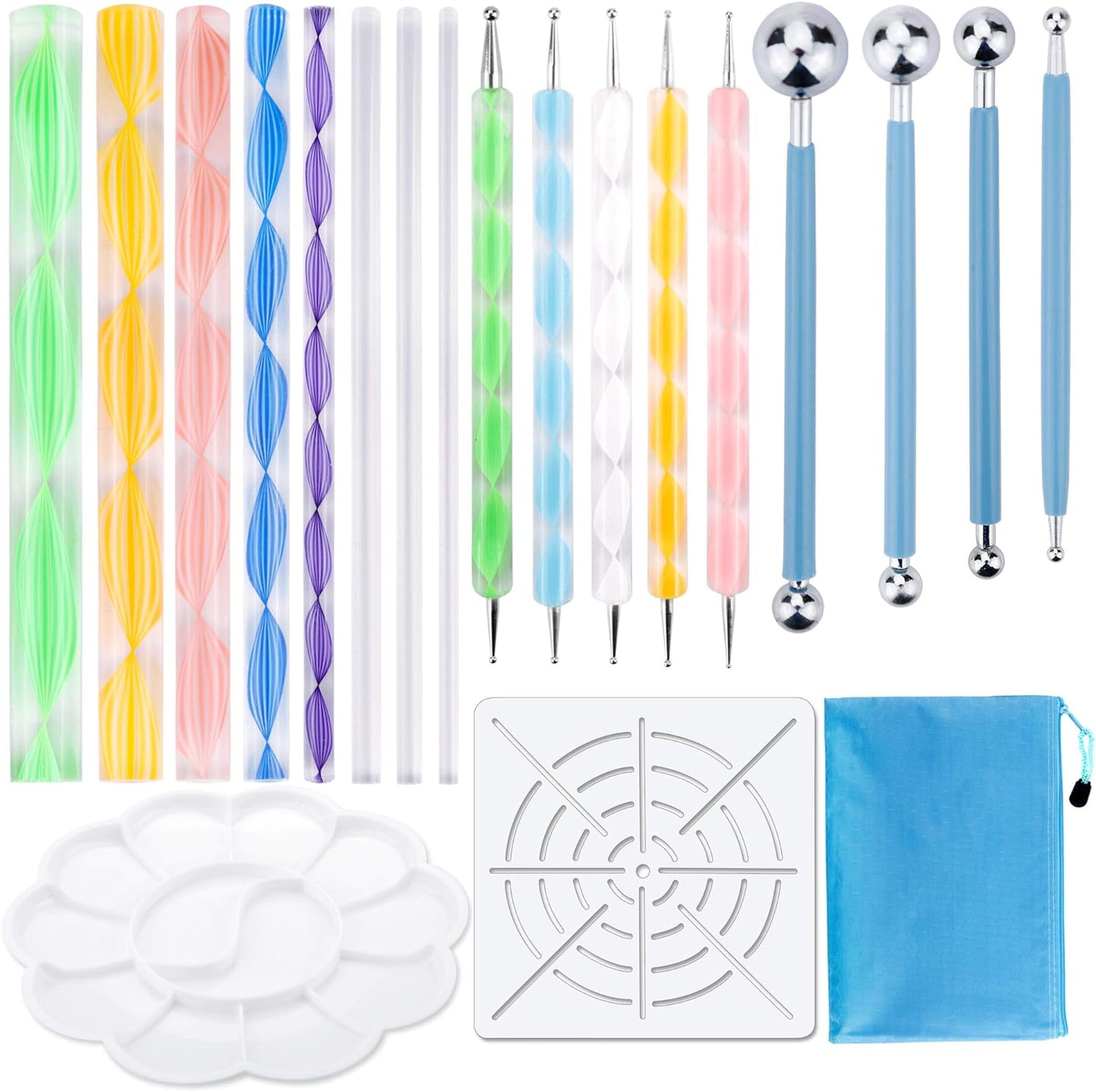Augshy 19pcs Mandala Dotting Tools Set Pen Dotting Tools
