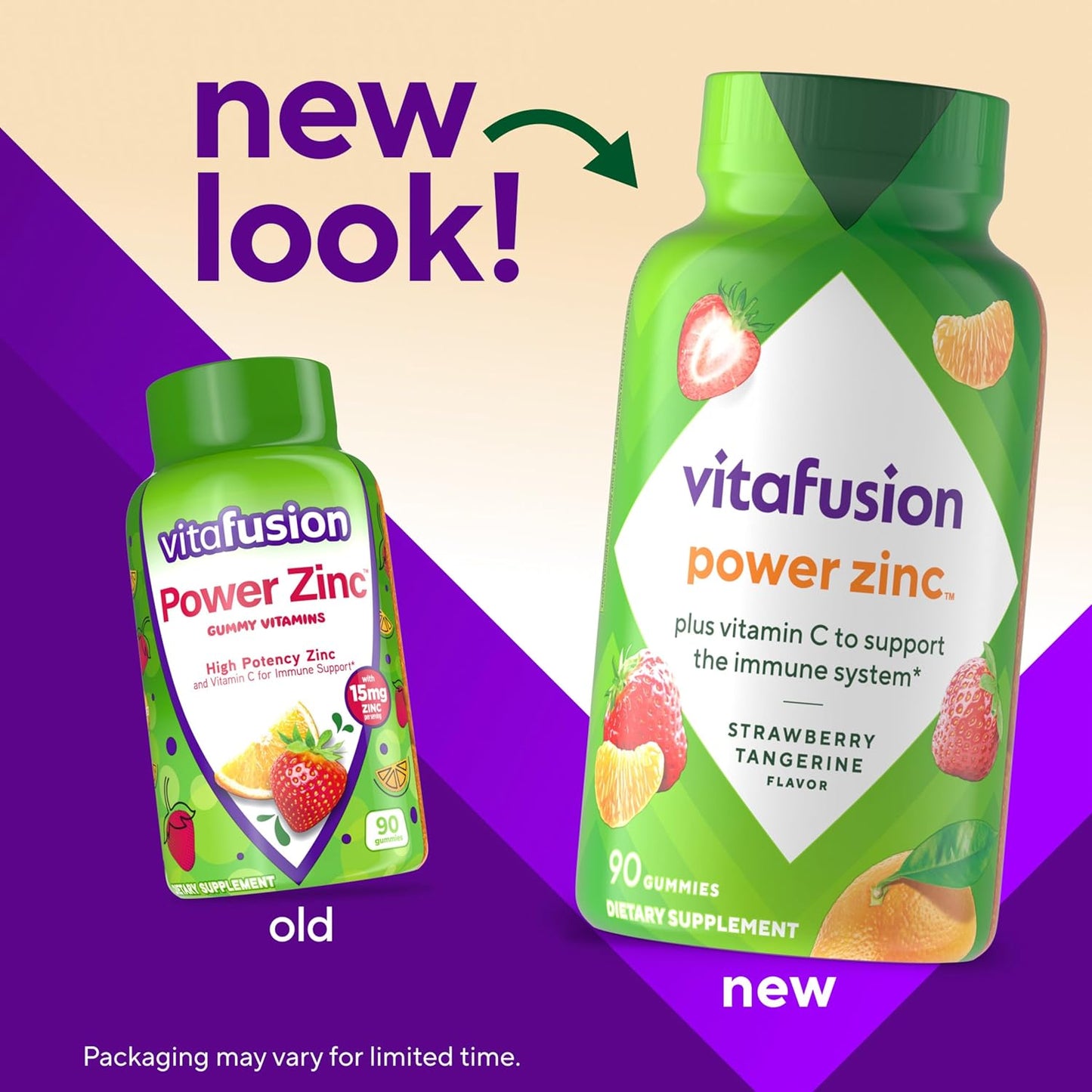 Vitafusion Power Zinc Gummy Vitamins, Strawberry Tangerine Flavored 90 Count
