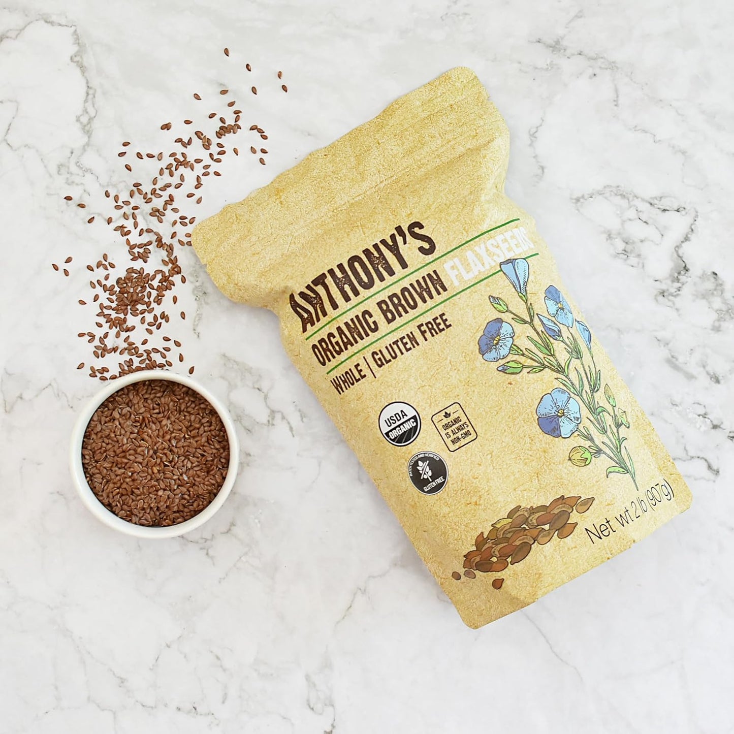 Anthony's Organic Brown Whole Flaxseed, 2 lb