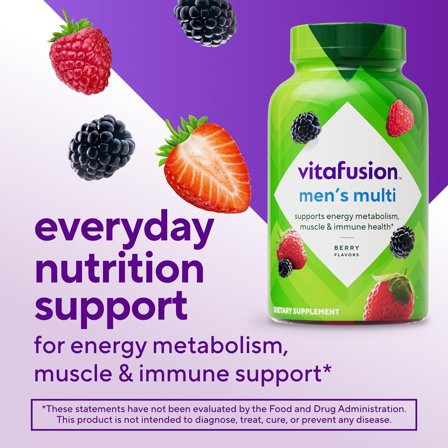Vitafusion Adult Gummy Vitamin Supplement for Men's multi Berry Flavored - 120 Count