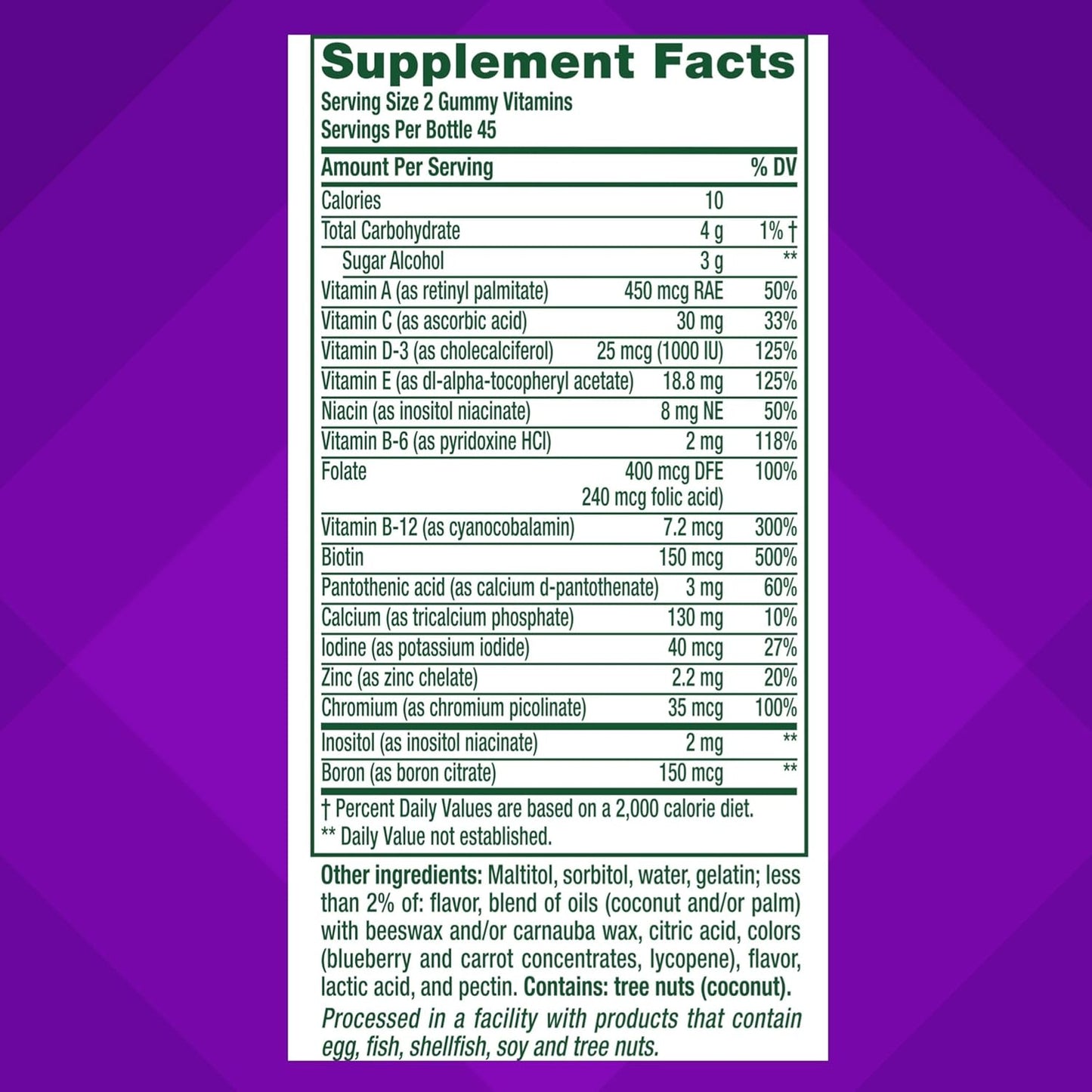 Vitafusion Women’s Sugar Free Daily Multivitamin Supplement,90 Count