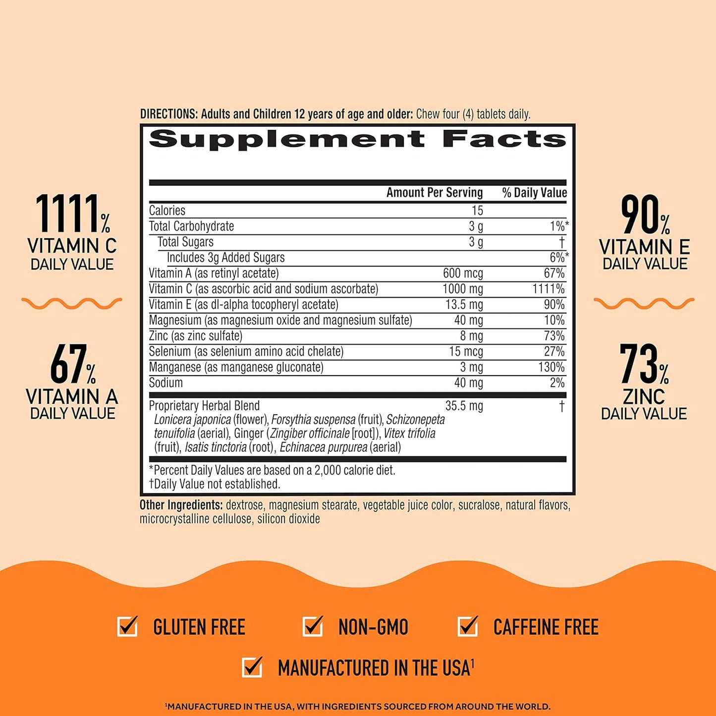 Airborne 1000mg Vitamin C - 96 Chewable Tablets