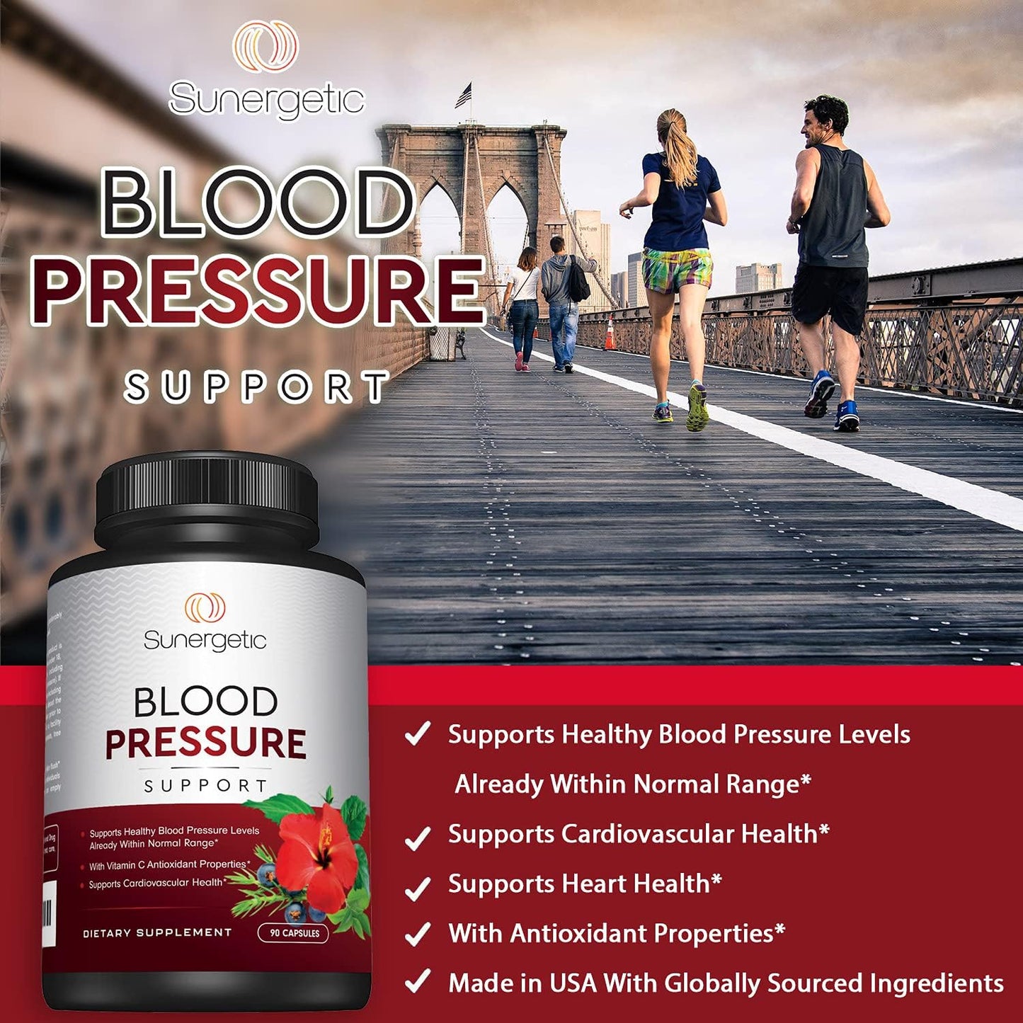 Premium Blood Pressure Support Supplement 90 Capsules