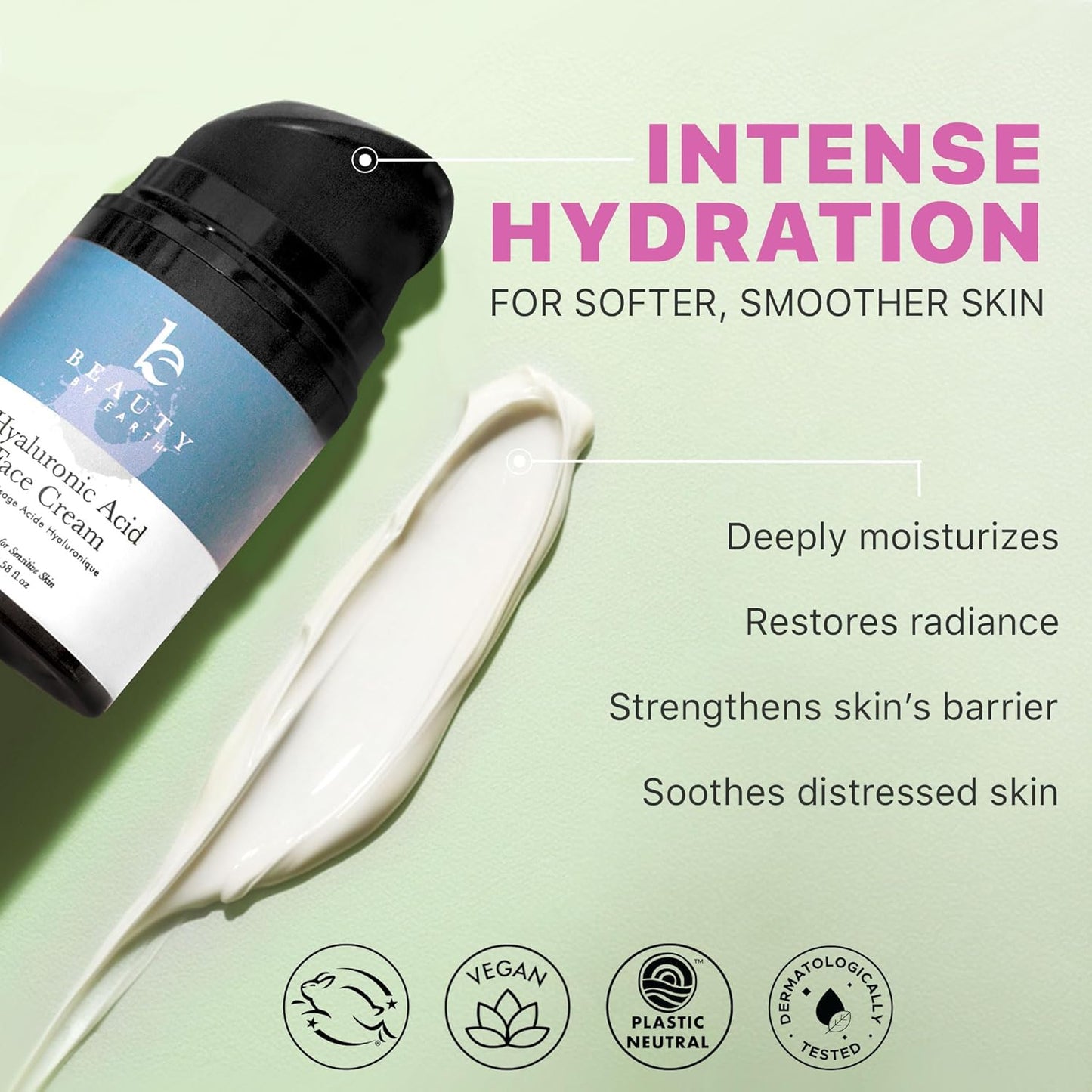 Beauty By Earth Hyaluronic Acid Moisturizer for Face -1.58 fl oz