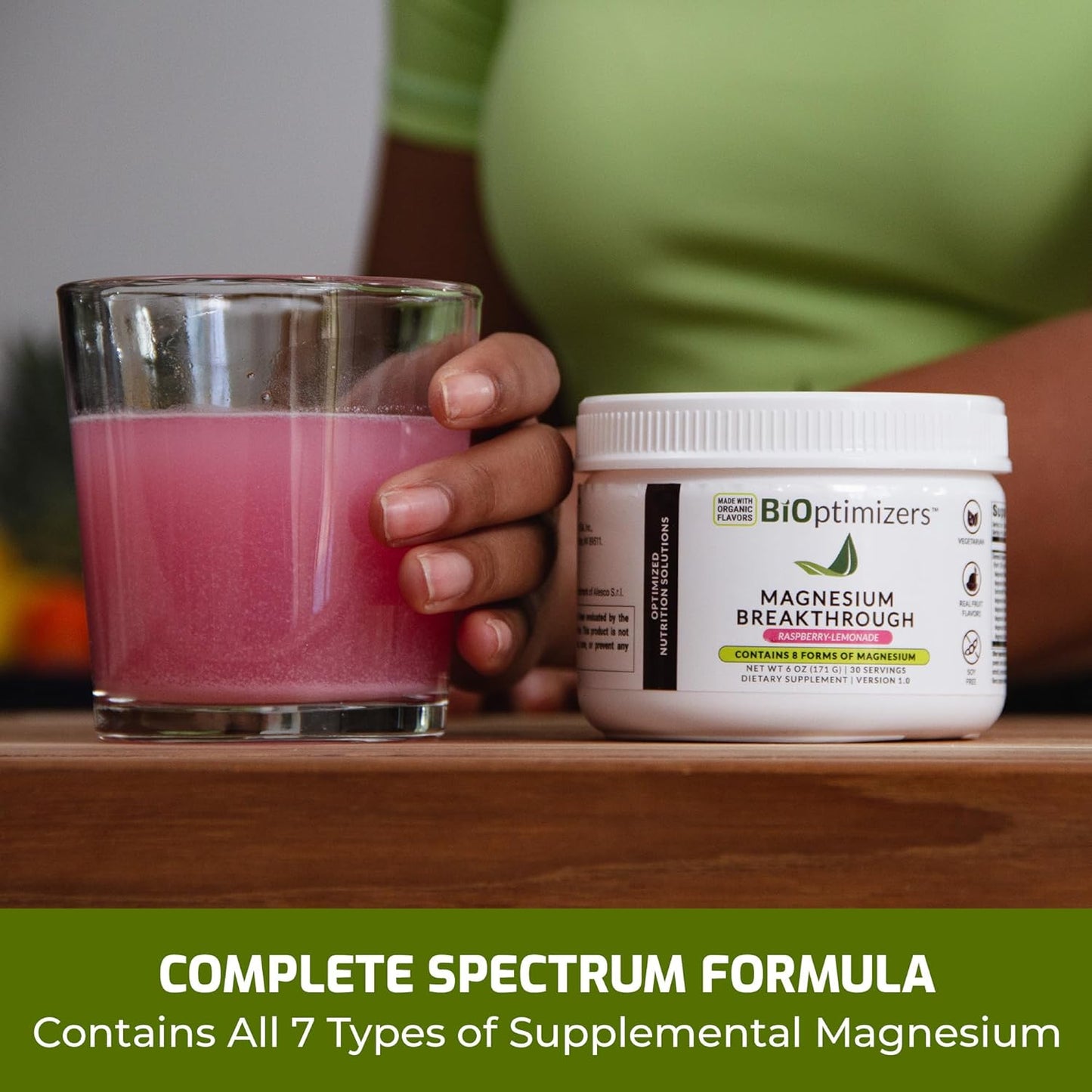 BiOptimizers Magnesium Breakthrough Drink Raspberry Lemonade – 6 oz