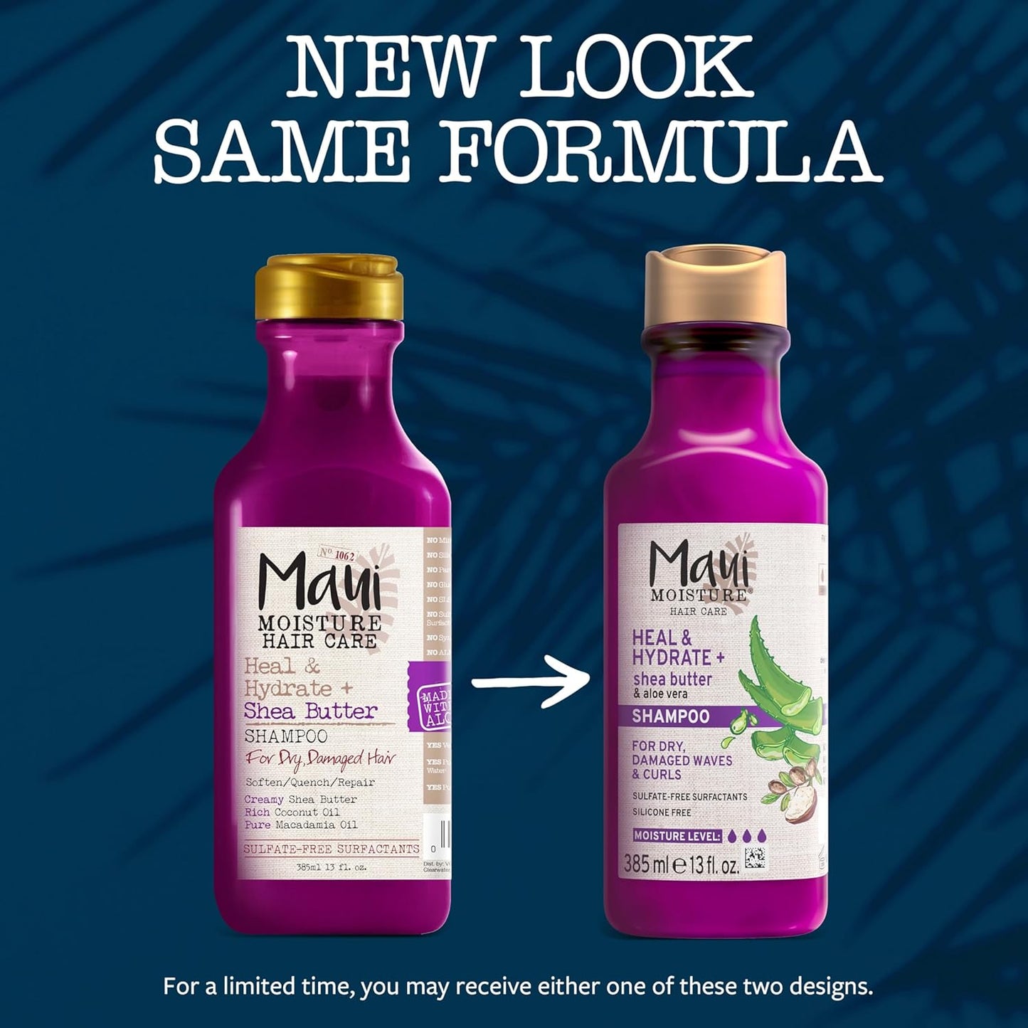 Maui Moisture Heal & Hydrate + Shea Butter Shampoo to Repair & Deeply Moisturize 13 fl oz