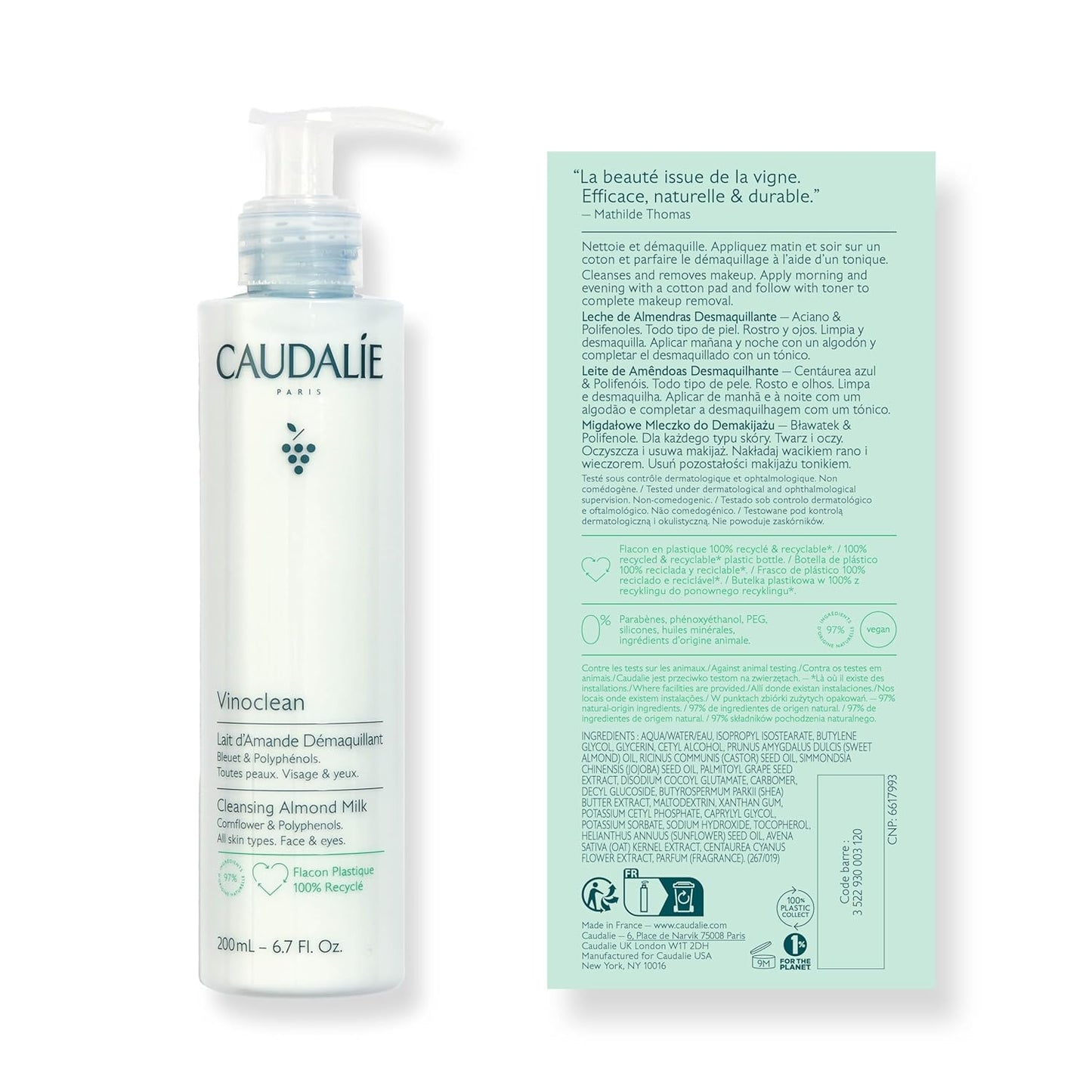 Caudalie Vinoclean Gentle Cleansing Almond Milk