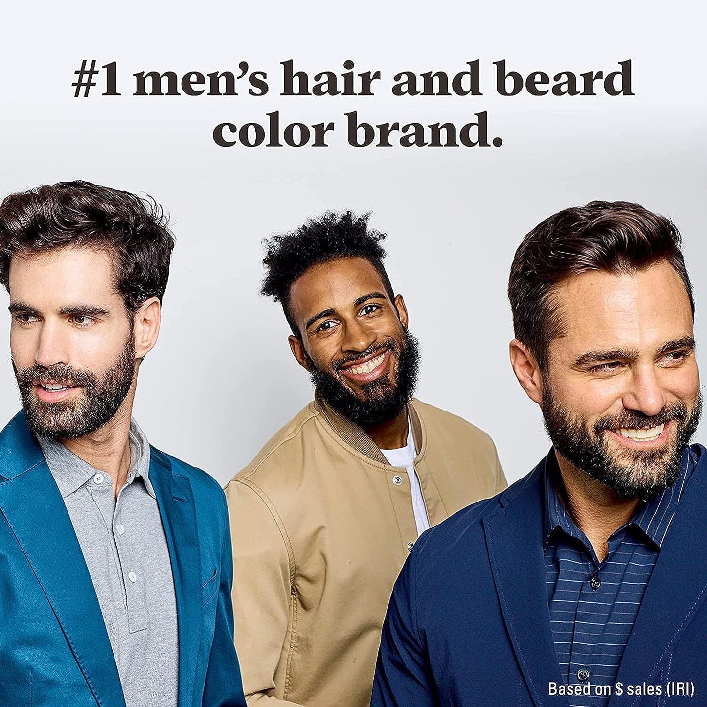 Just For Men Mustache & Beard, Beard Dye for Men with Brush With Biotin Aloe and Coconut Oil for Healthy Facial Hair - Jet Black, M-60, Pack of 1