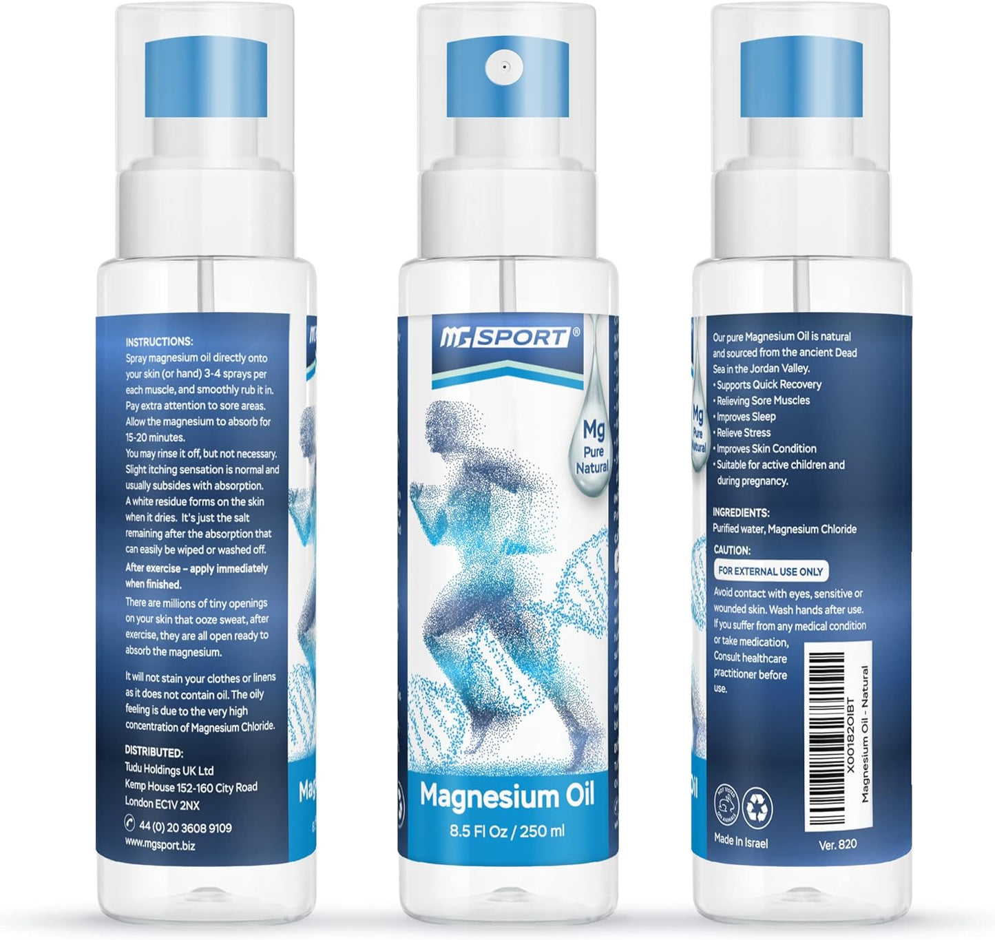 Pure Magnesium Oil Spray – 8.5 fl oz – High Absorption