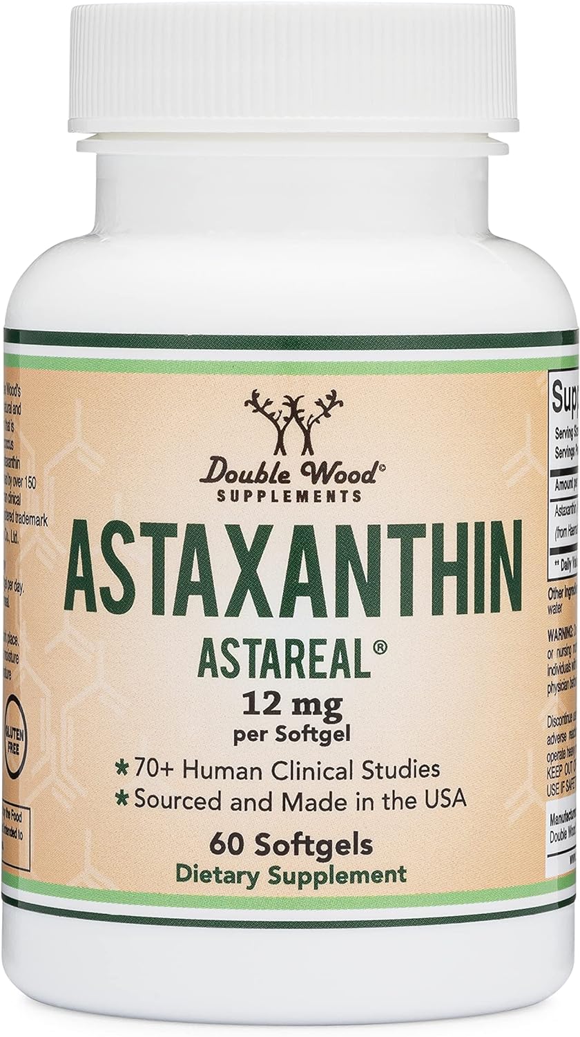 Astaxanthin 12mg Max Strength AstaReal: Natural Patented 60 count
