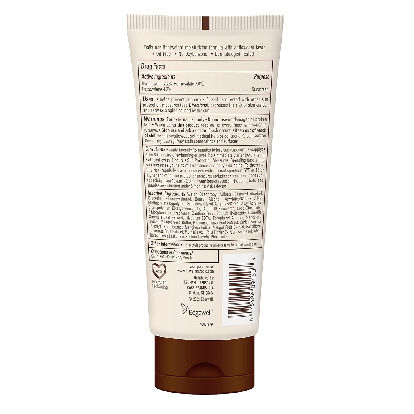 Hawaiian Tropic Skin Defense Sunscreen Lotion SPF 30, 6oz