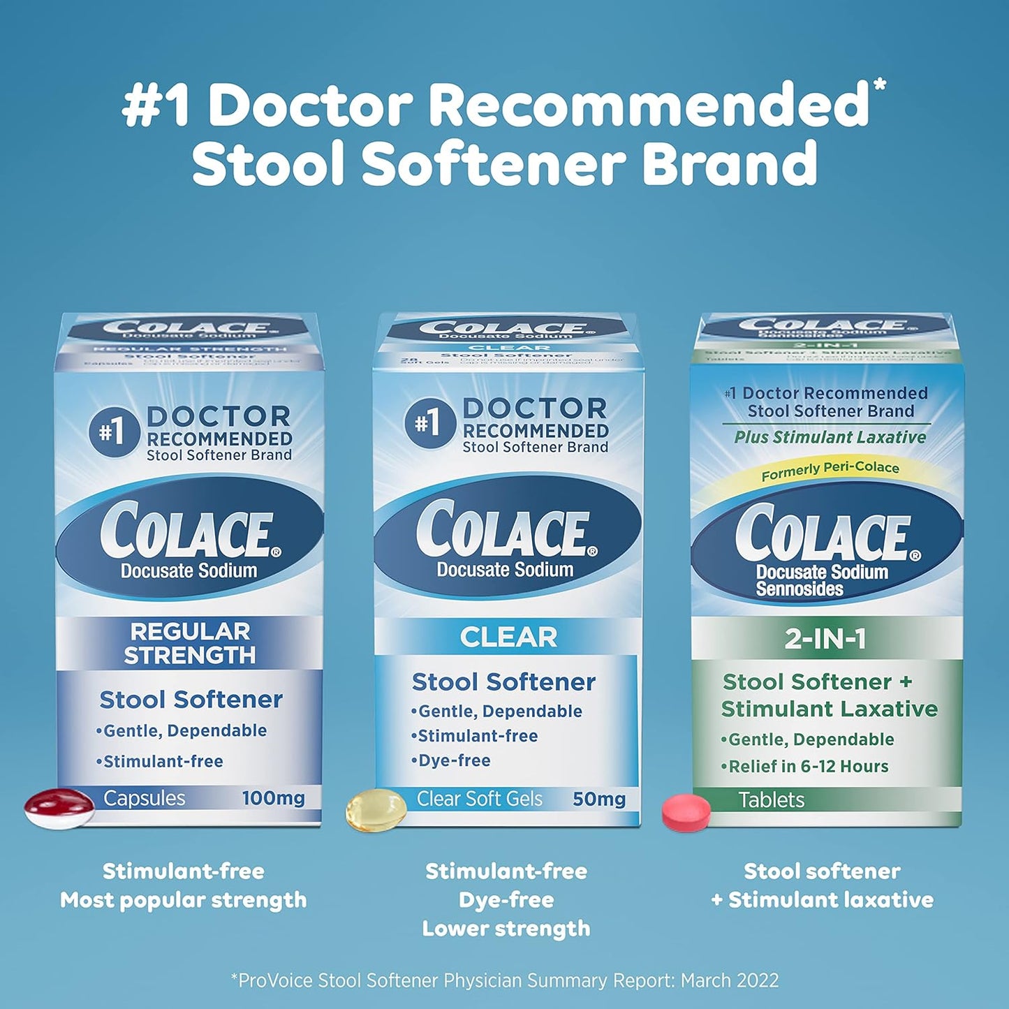 Colace 2-In-1 Stool Softener & Stimulant Laxative 30 Tablets