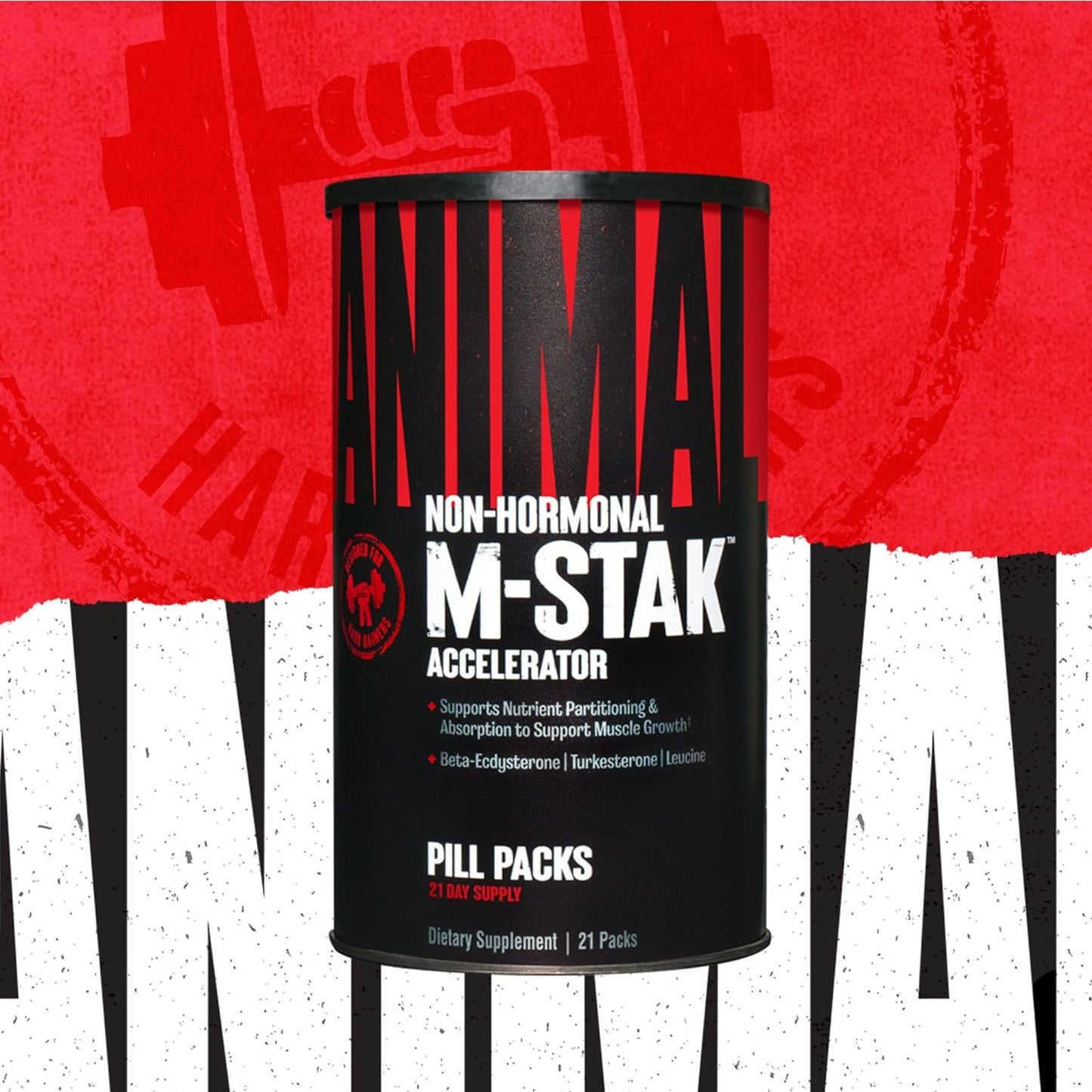 Animal M-Stak - Non-Hormonal Hard Gainers Muscle Building Stack with Energy Complex - 21 Count