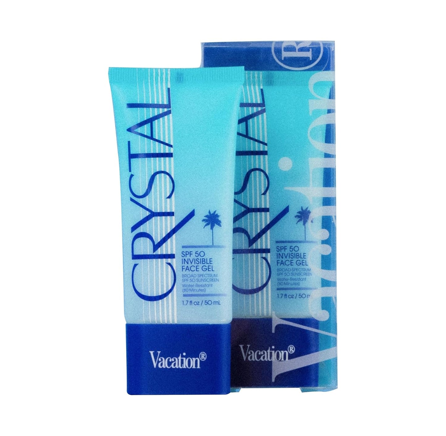 Vacation Crystal SPF 50 Face Gel, Clear Sunscreen, 1.7 Fl. Oz.