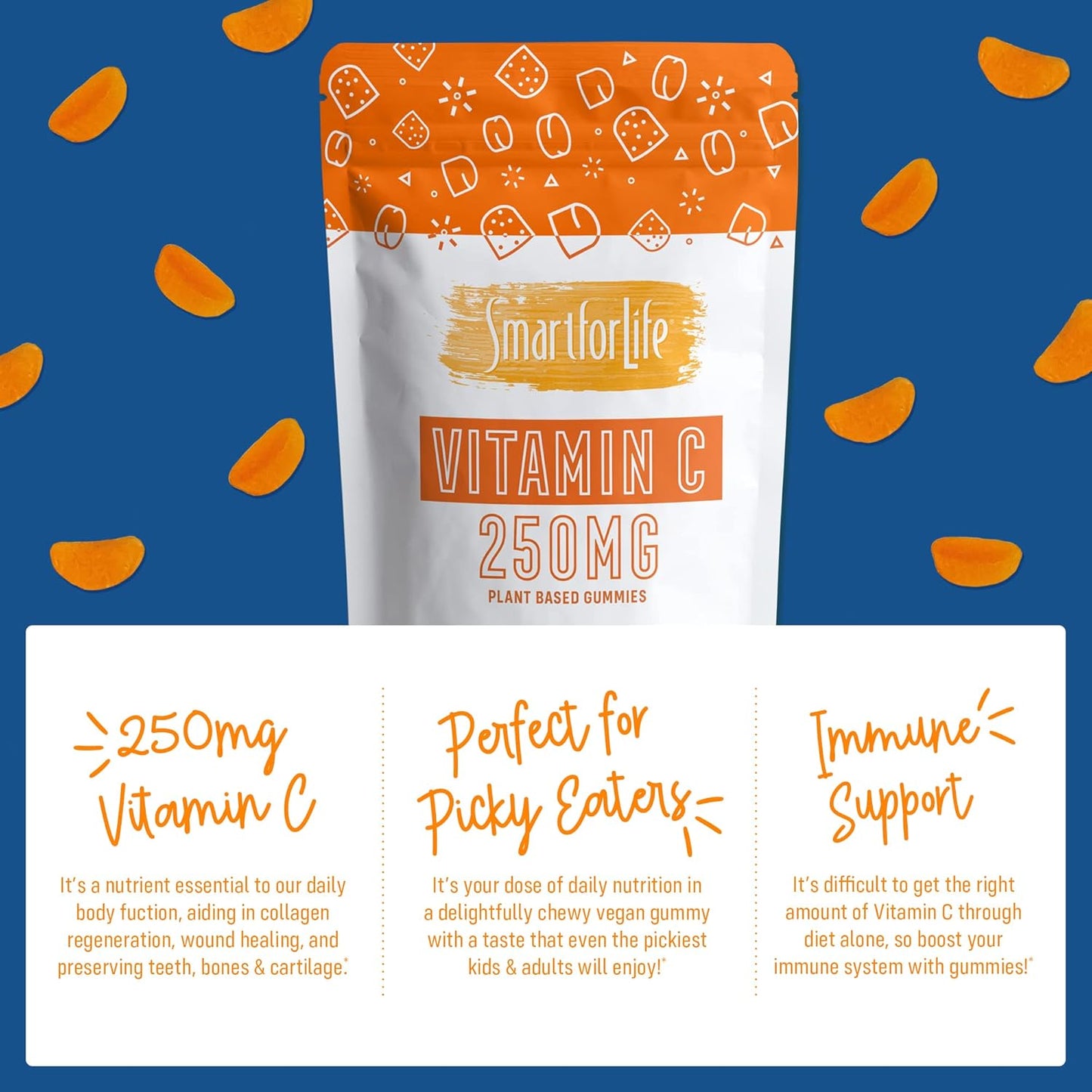 Smart for Life Vitamin C Gummies Natural Orange Flavor - 60 Count