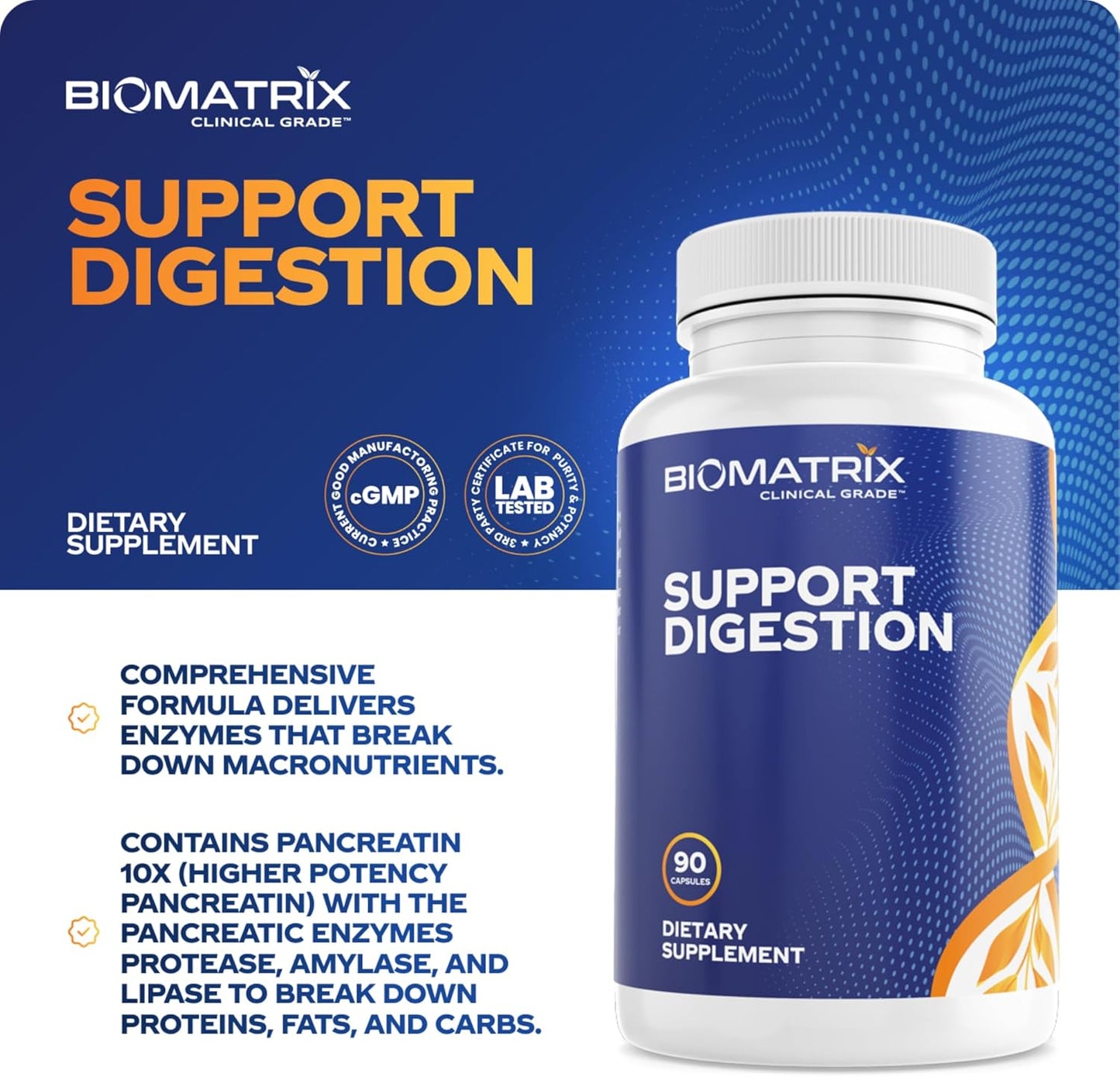 Digestive Enzymes Supplement (90 Capsules) Support Digestion